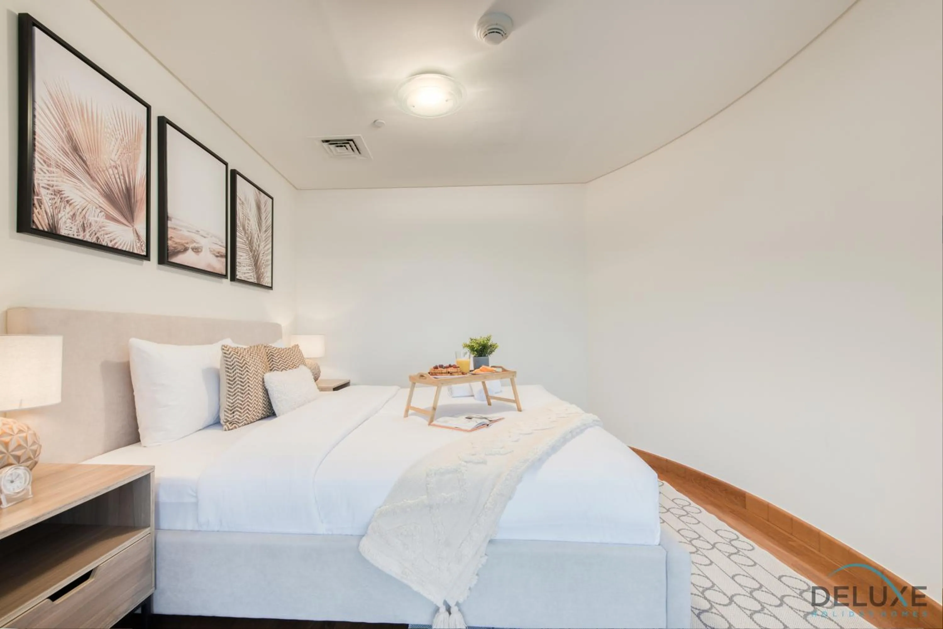 Bed in Calm Studio at Sky Gardens DIFC by Deluxe Holiday Homes