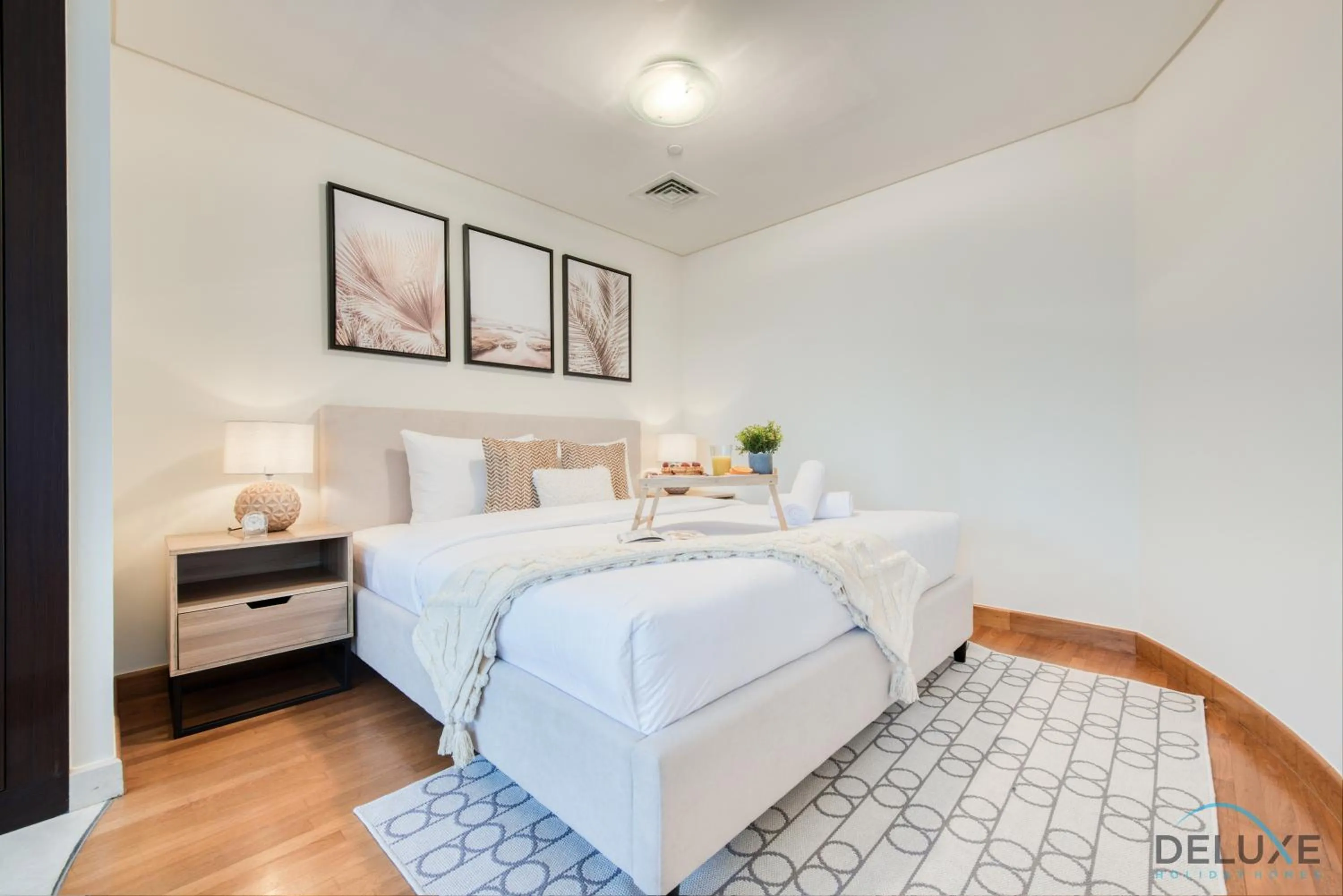 Bed in Calm Studio at Sky Gardens DIFC by Deluxe Holiday Homes