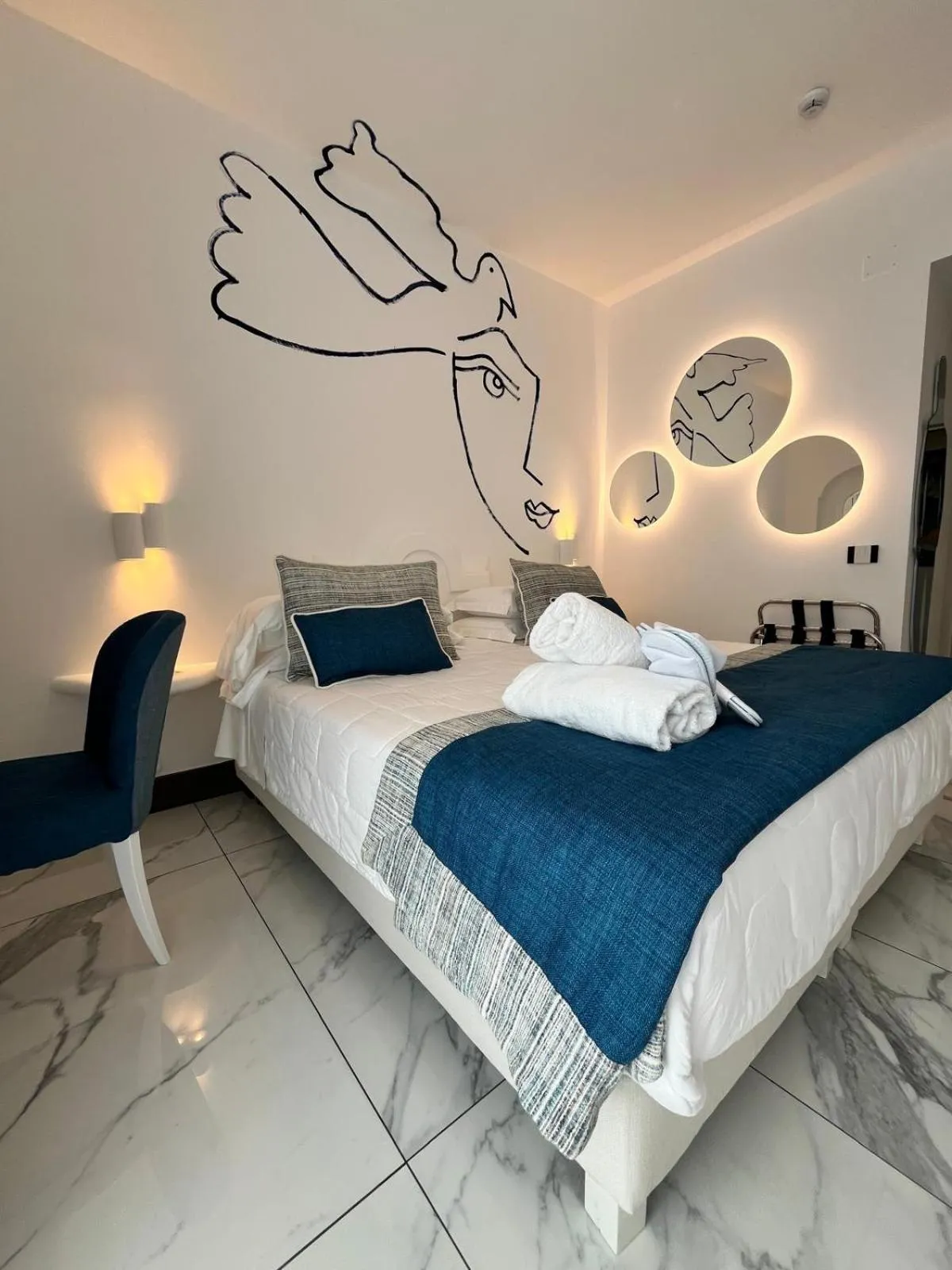 Bed in Positano Art Hotel Pasitea