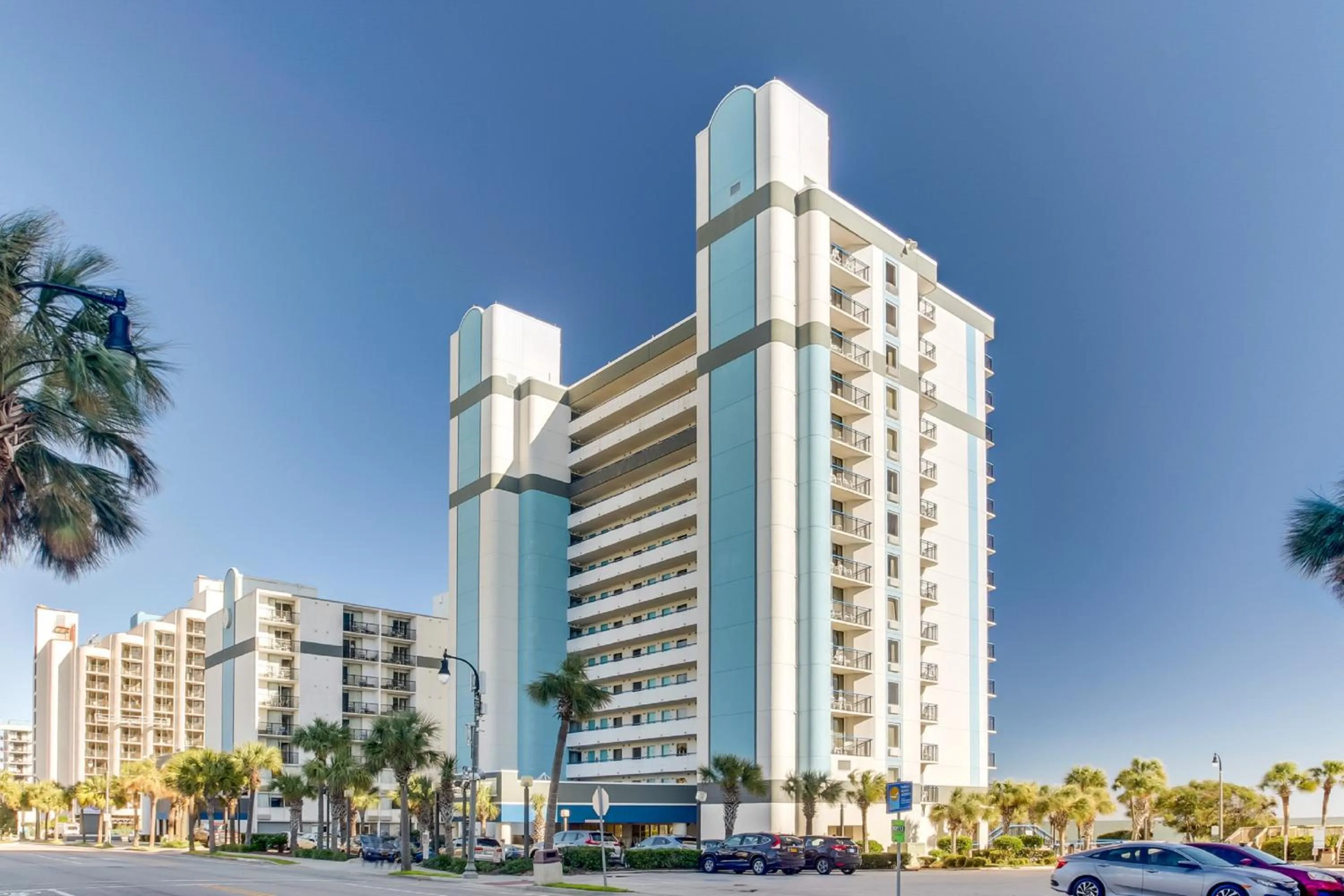 Property building in Oceanfront Boardwalk Condo w Private Balcony and Beach