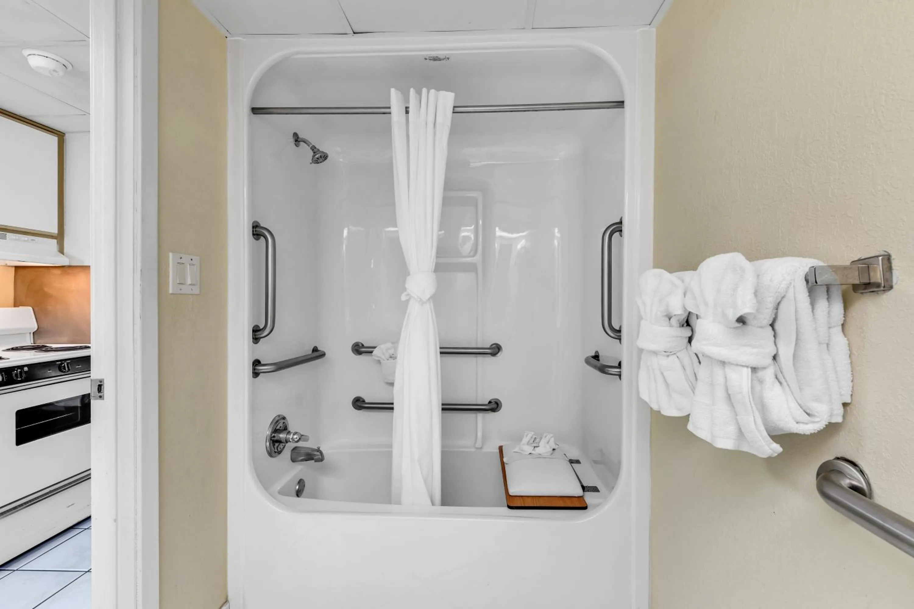 Bathroom in Oceanfront Boardwalk Condo w Private Balcony and Beach