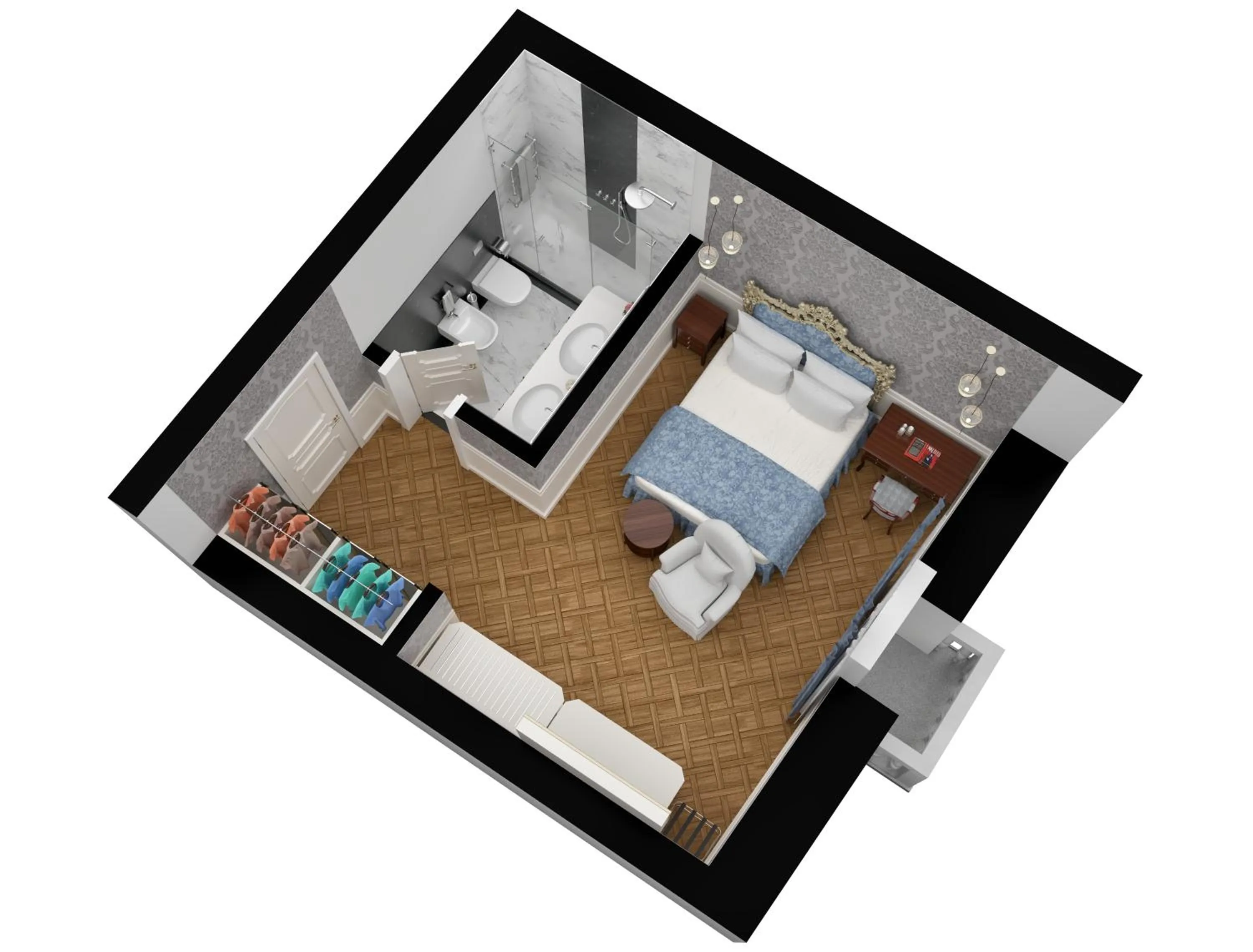 Floor plan, Bed in Baglioni Hotel Luna - The Leading Hotels of the World