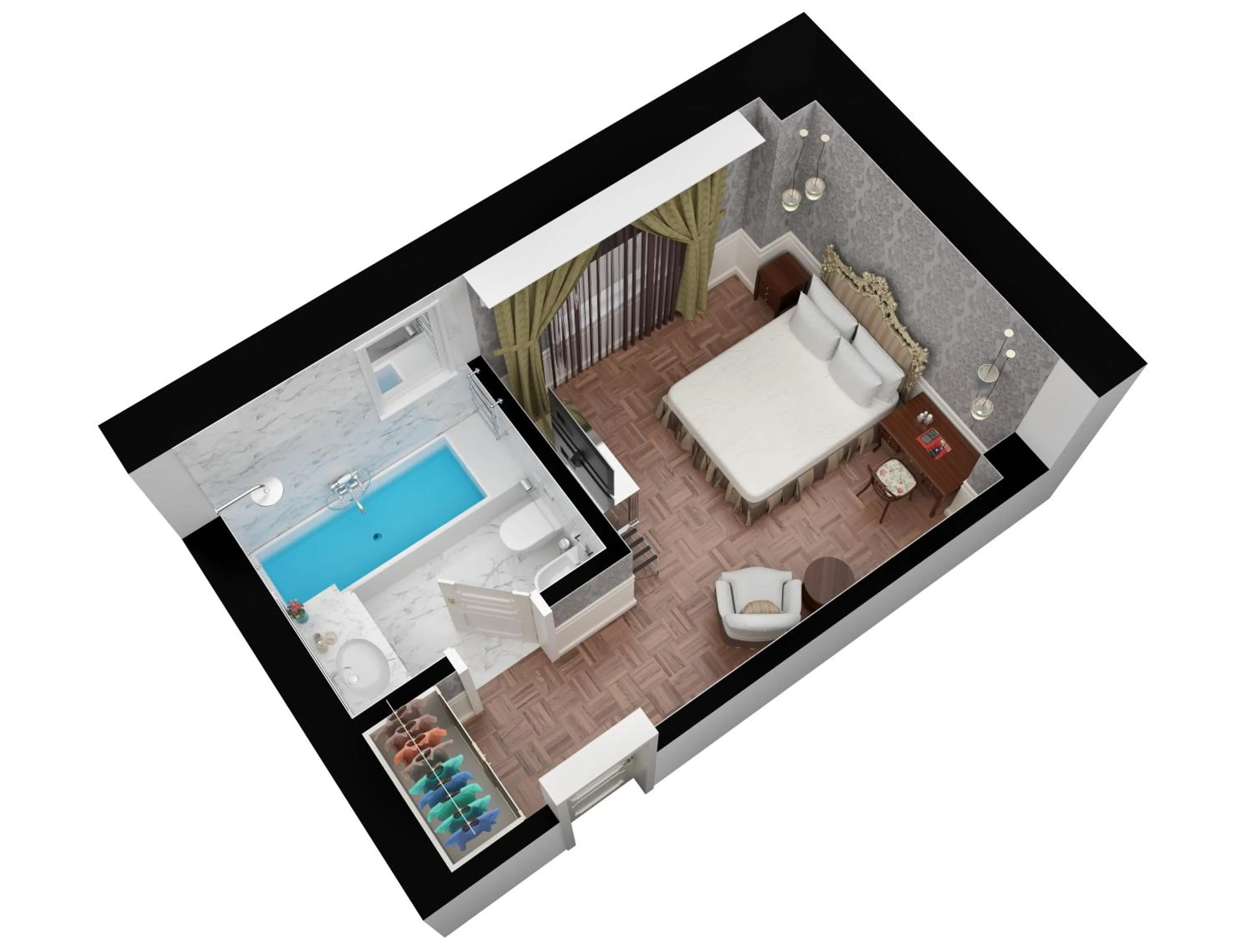 Floor plan, Bed in Baglioni Hotel Luna - The Leading Hotels of the World