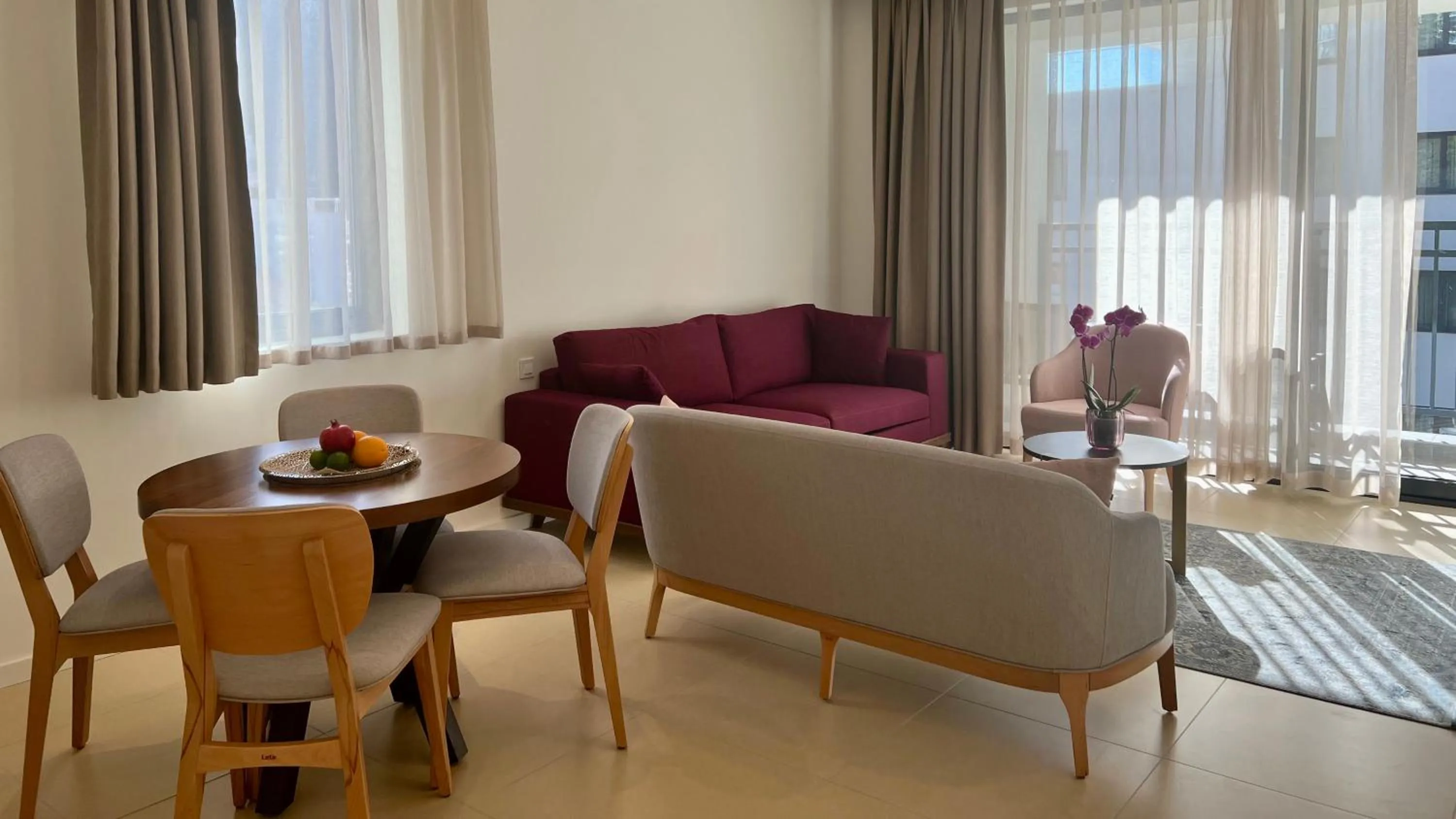 Living room in Sunraf Luxe Apartments