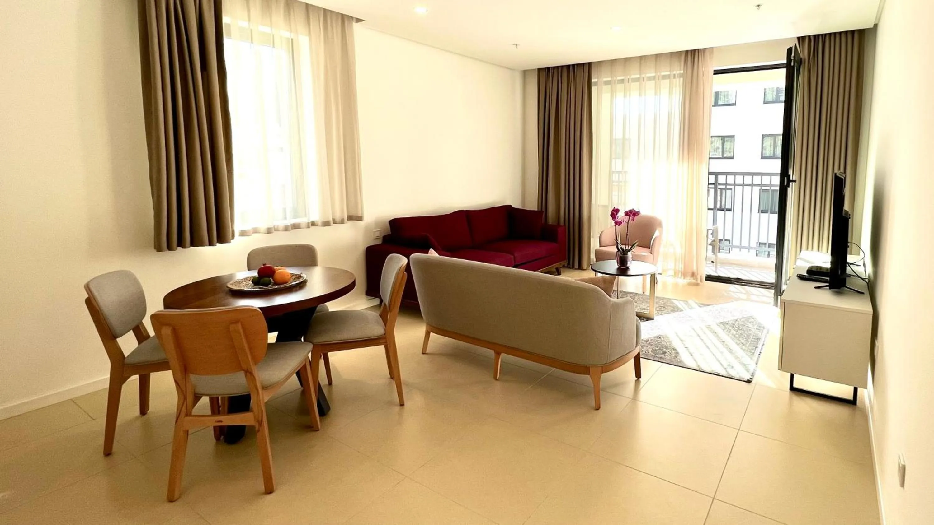 Living room in Sunraf Luxe Apartments