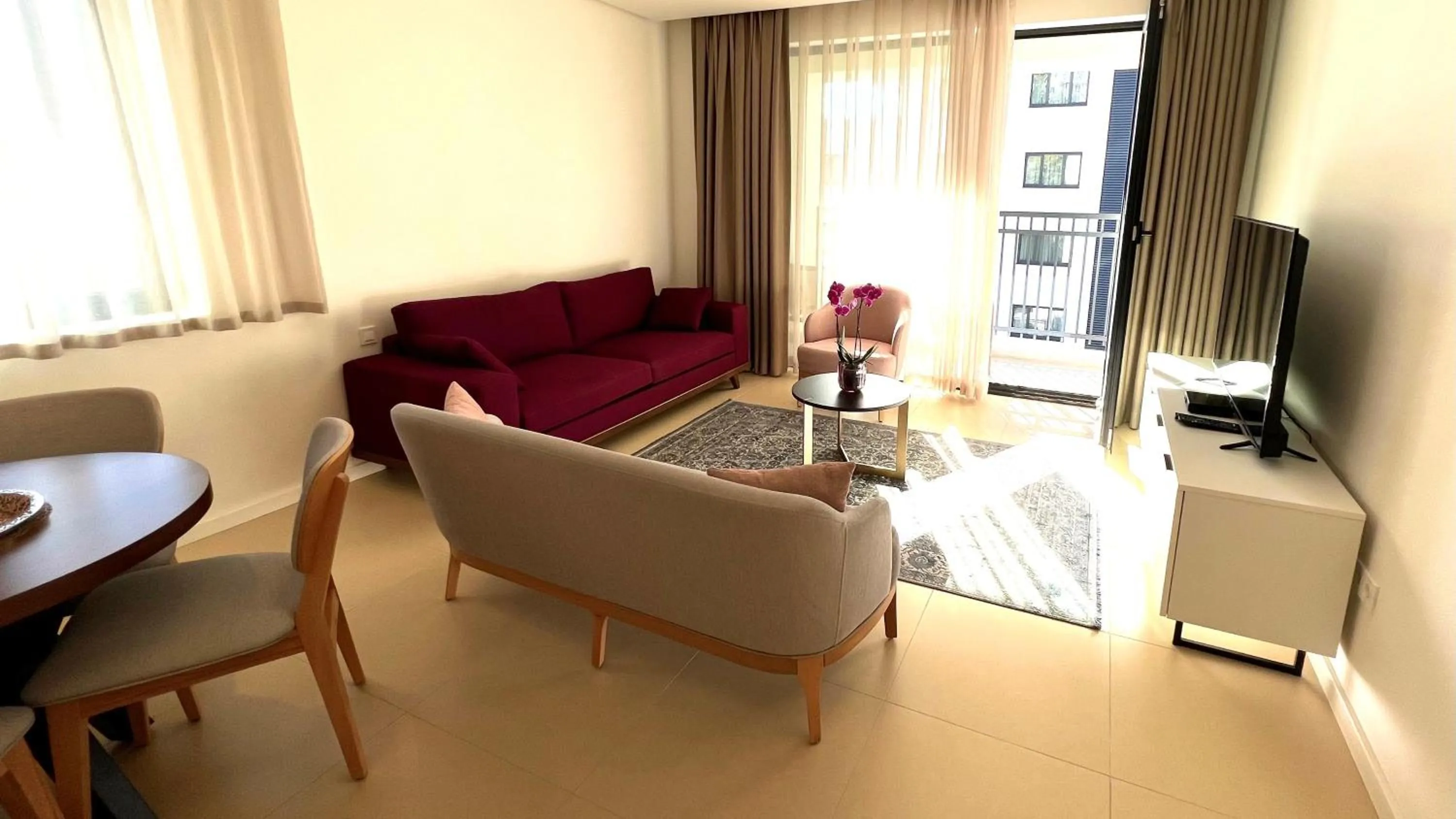 Living room in Sunraf Luxe Apartments