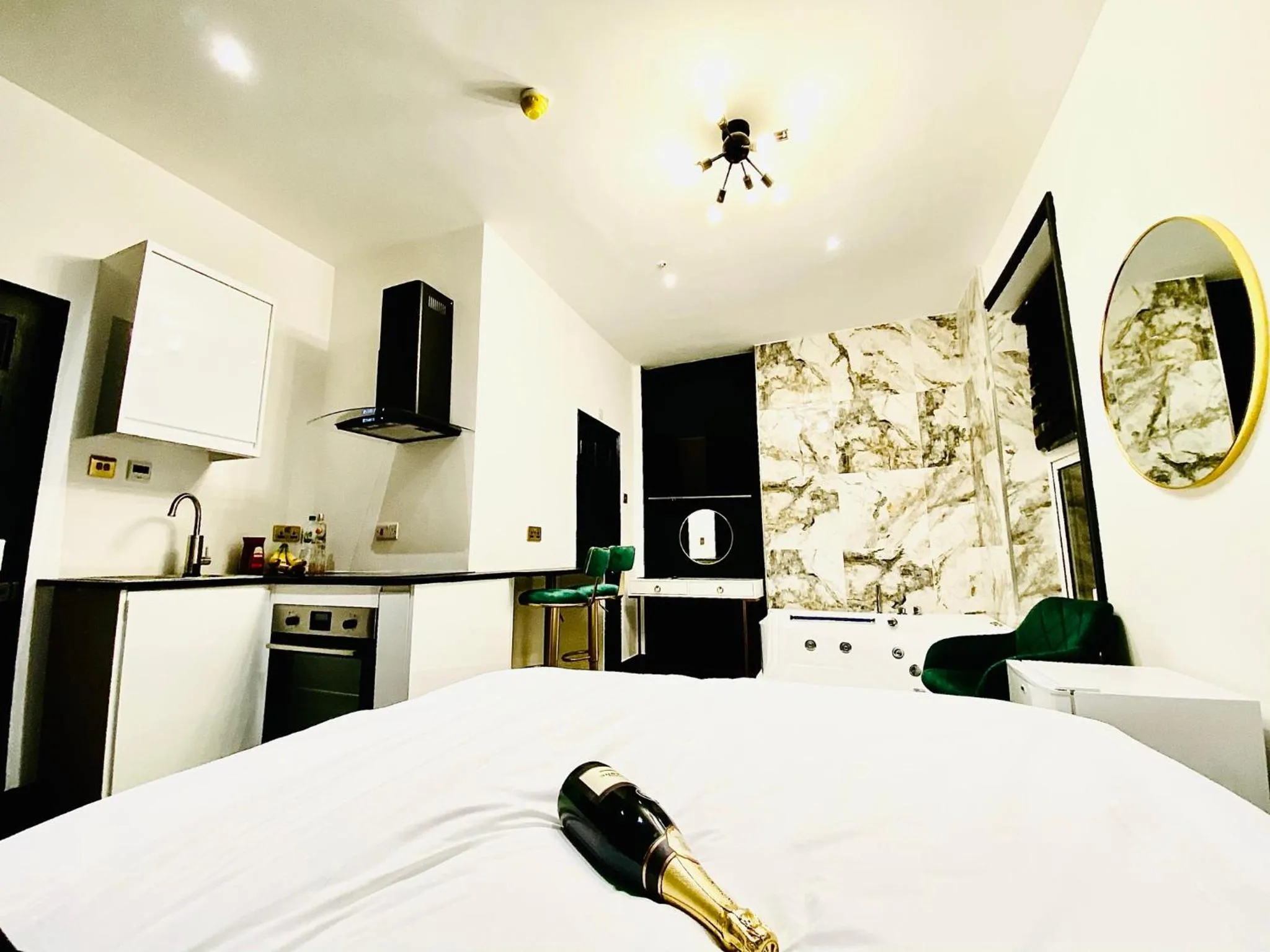 Bed in Duke and Duchess Apartments and Rooms - Private in Room Hot Tub Suites