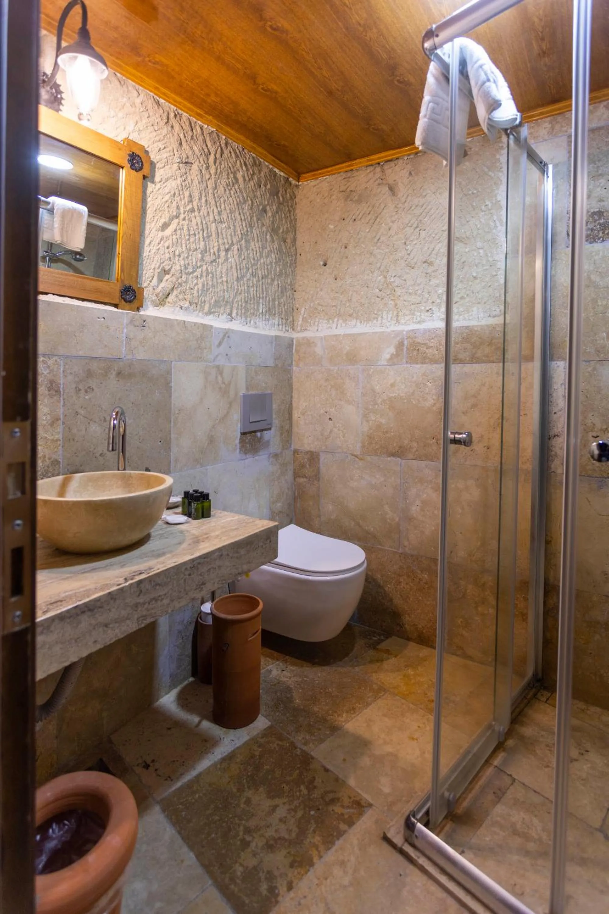 Shower in Megaron Cave Hotel Cappadocia