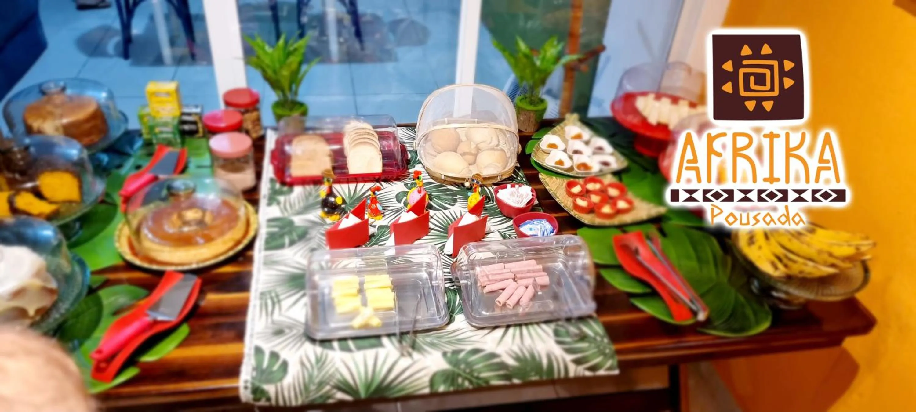 Continental breakfast in Pousada Afrika