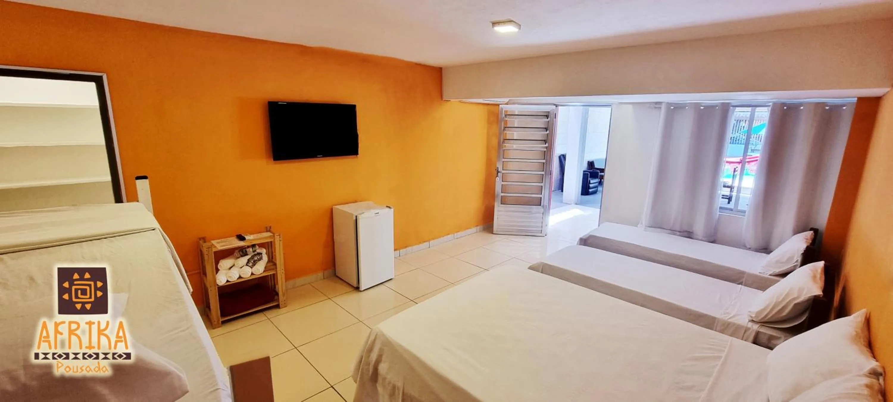 View (from property/room), Bed in Pousada Afrika