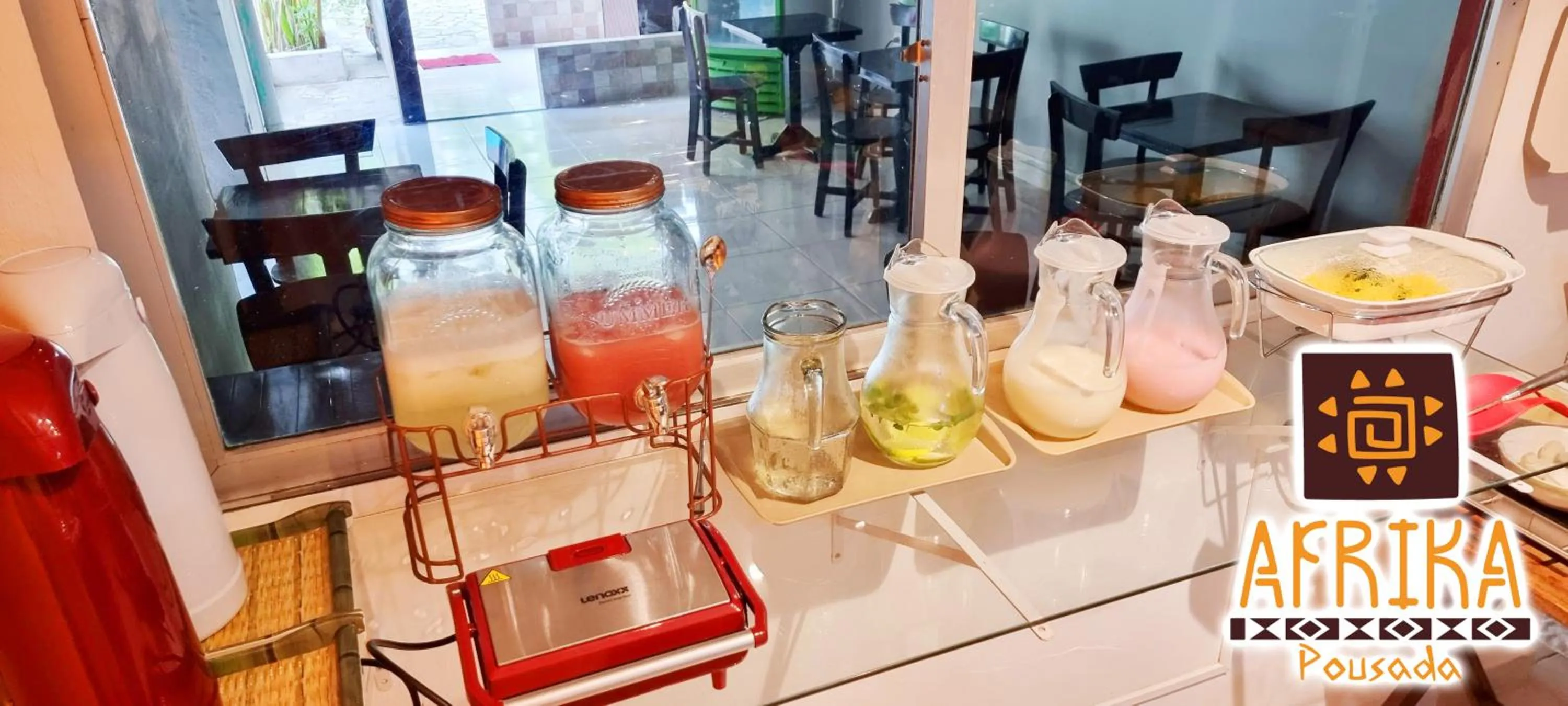 Continental breakfast in Pousada Afrika