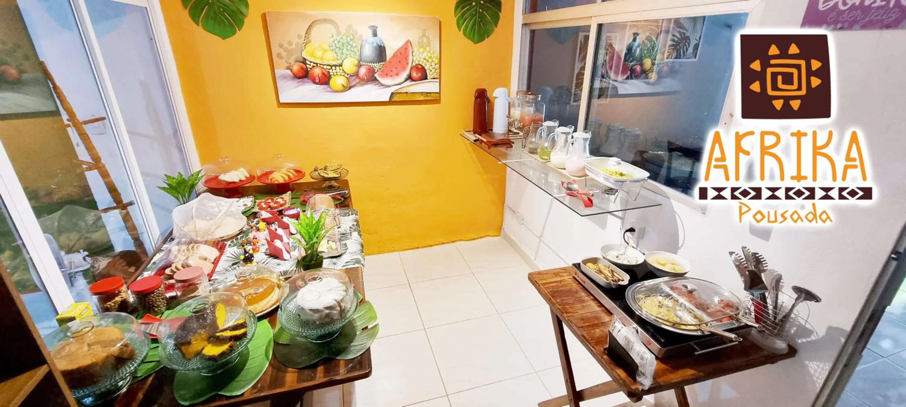 Continental breakfast in Pousada Afrika
