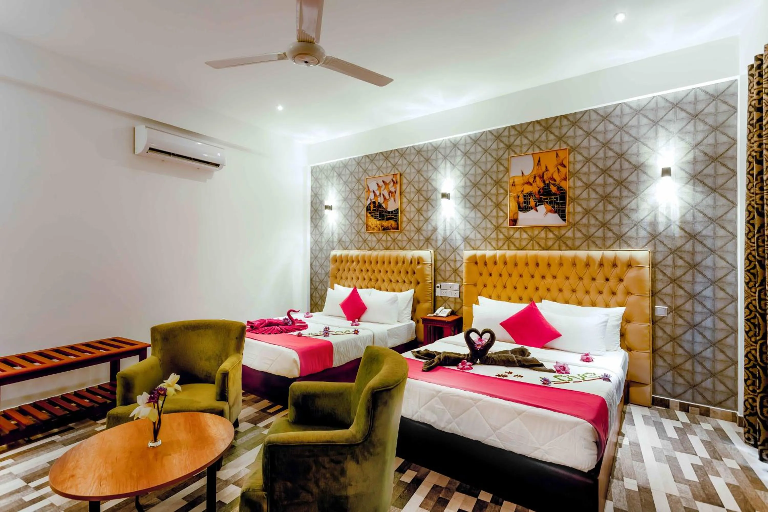 Bed in Polhena Grand Resort & Banquet