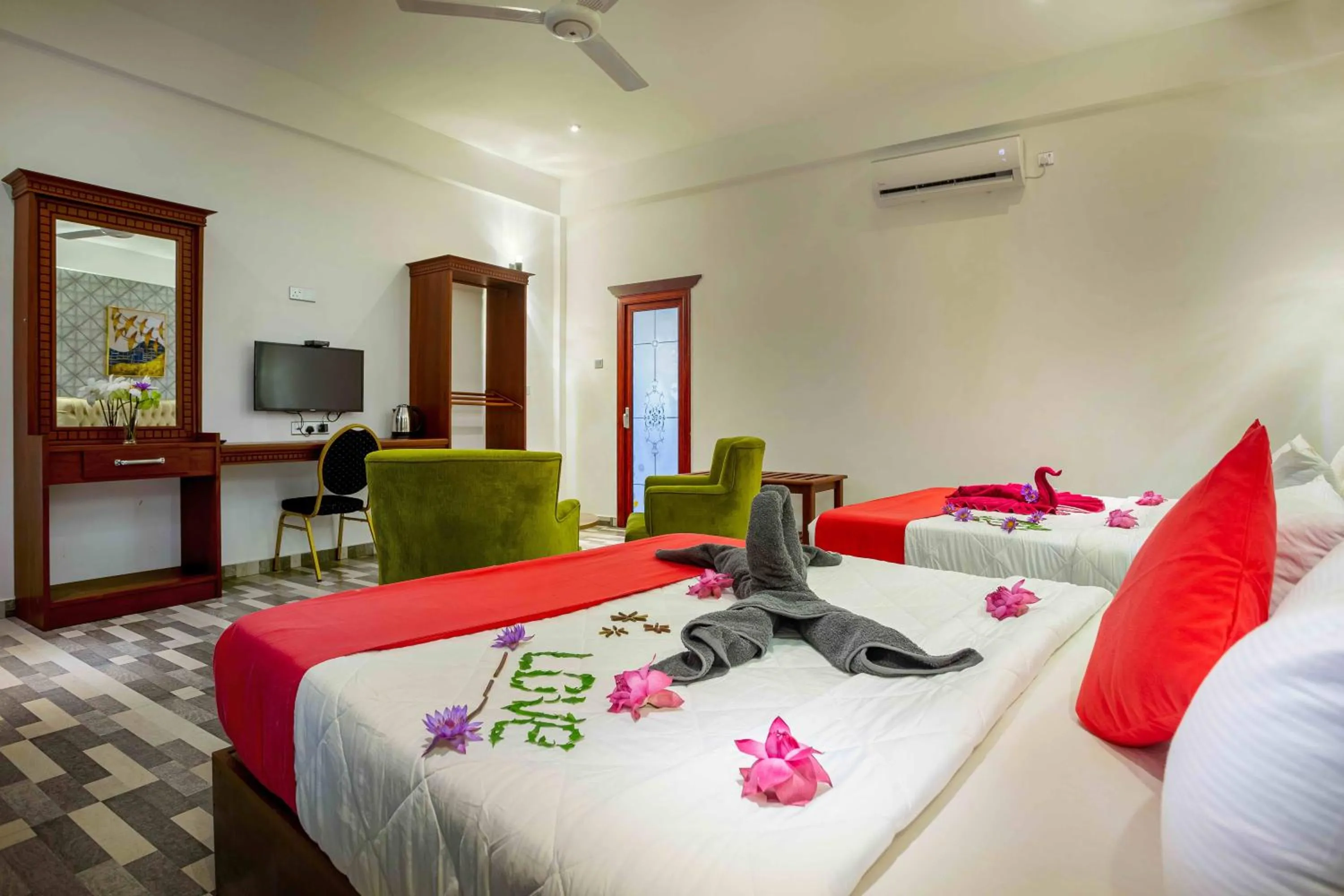 Bedroom, Bed in Polhena Grand Resort & Banquet