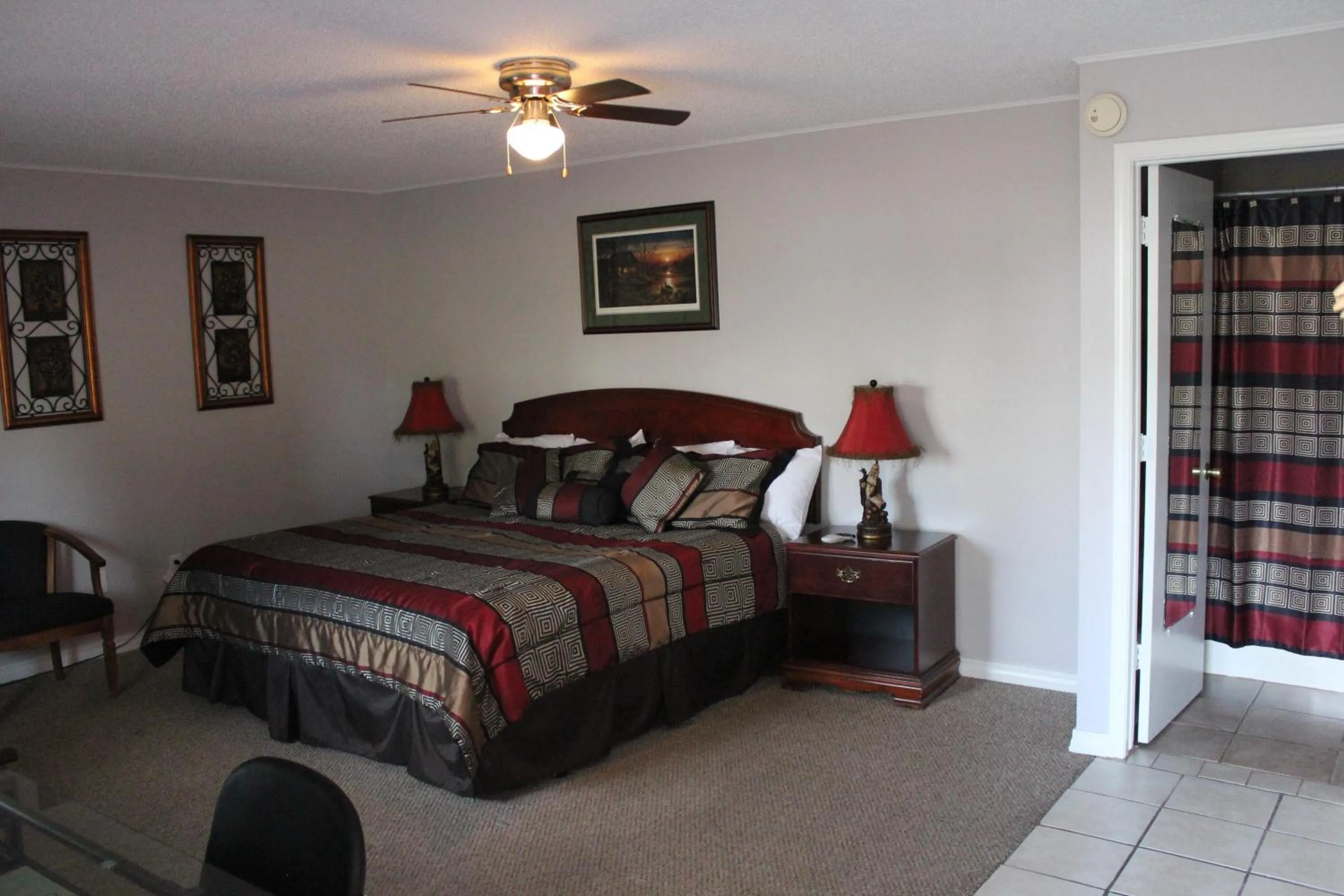 Bed in Brydan Suites