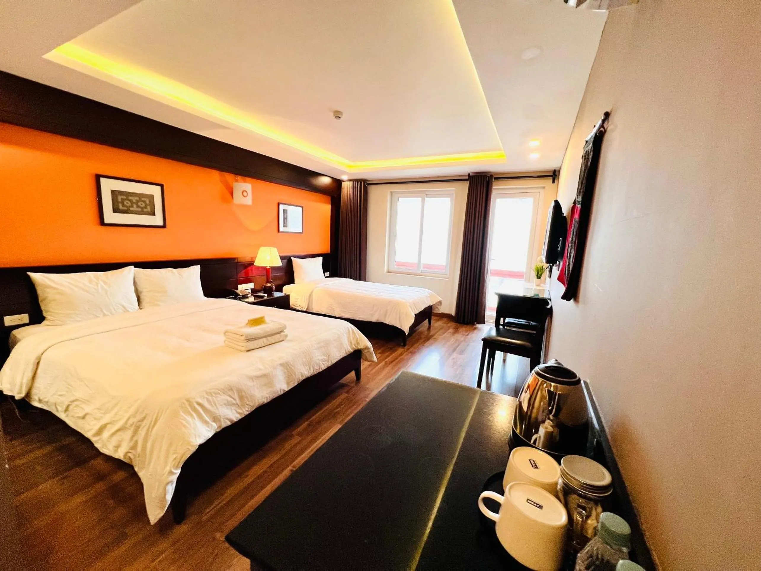 Bed in Cat Cat View Hotel