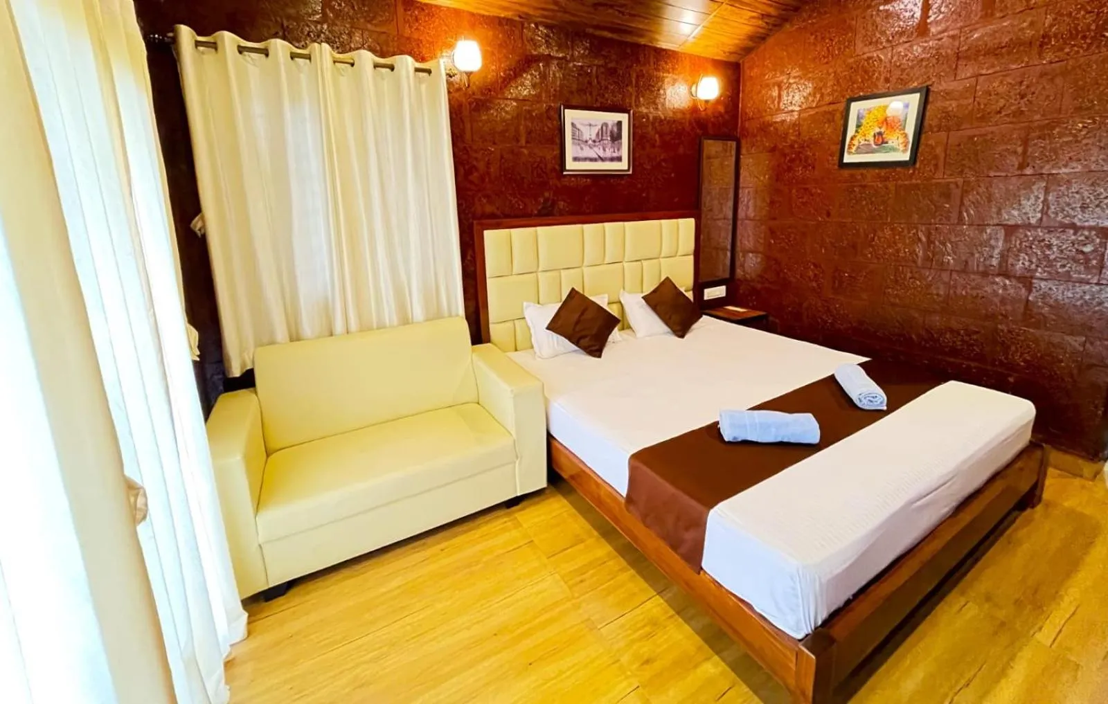 Living room, Bed in Rofinos Cottages