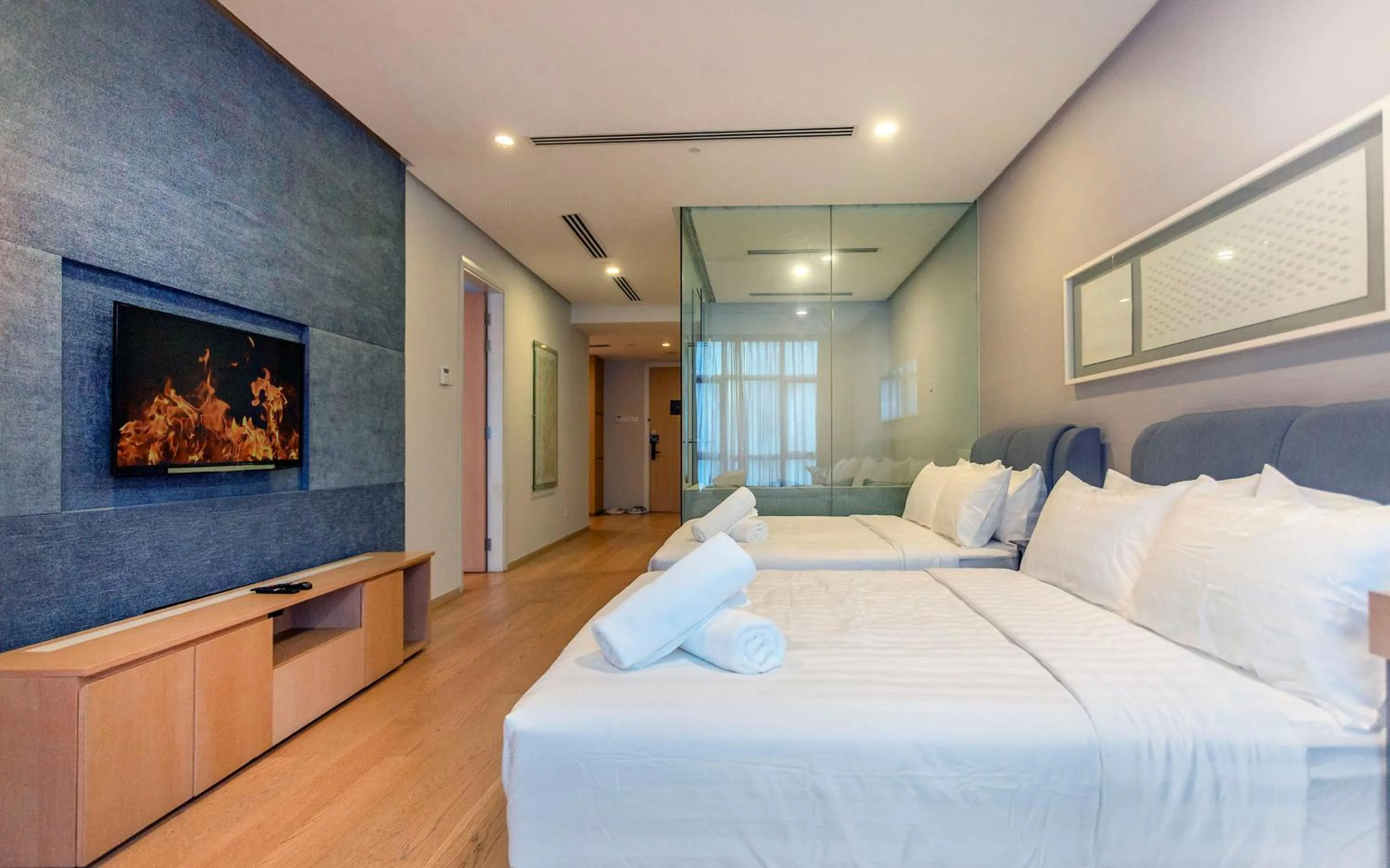 Bed in 188 Suites with Washer and Bathtub near KLCC Kula Lumpur