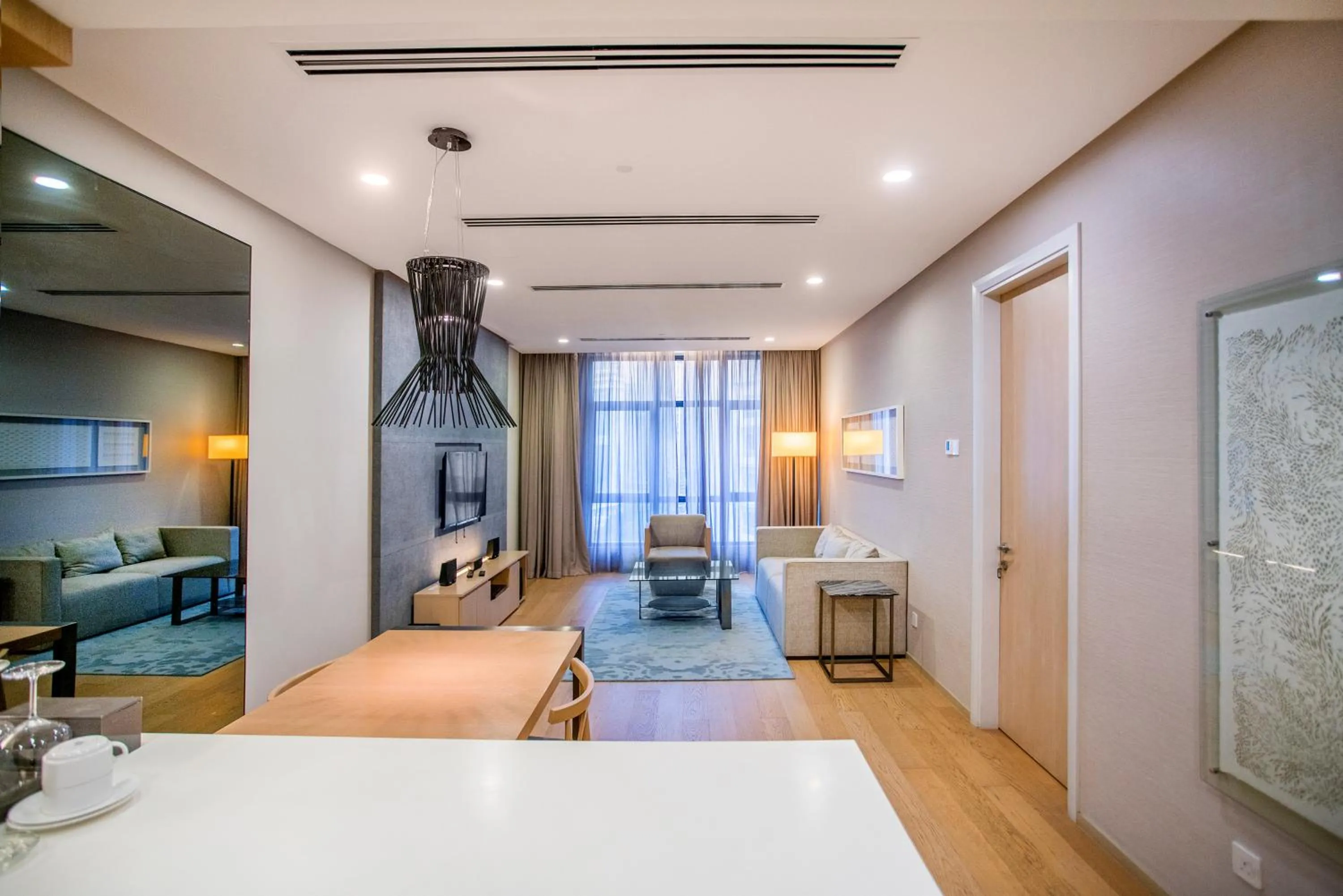 Living room, Bed in 188 Suites with Washer and Bathtub near KLCC Kula Lumpur