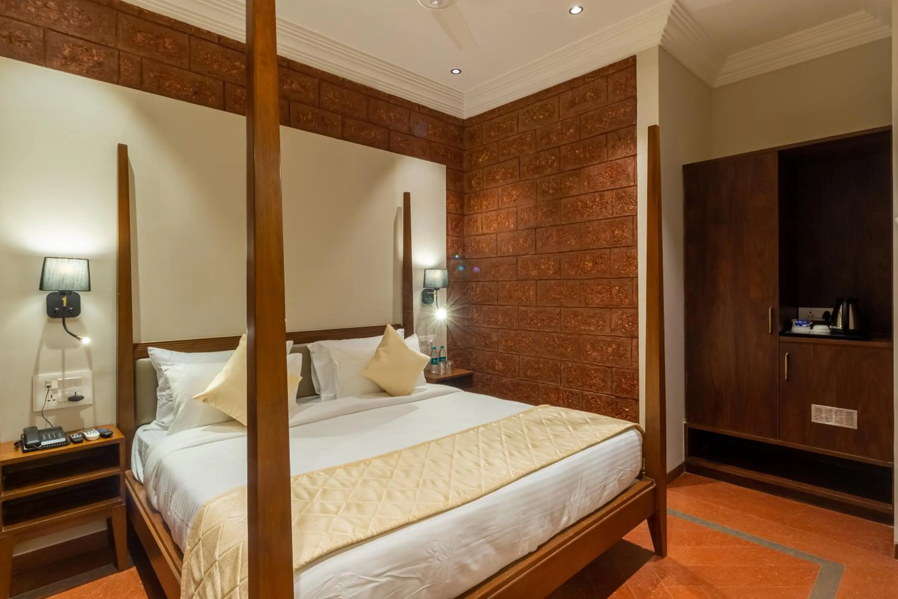 Bed in R R Heritage Resort Pure Vegetarian