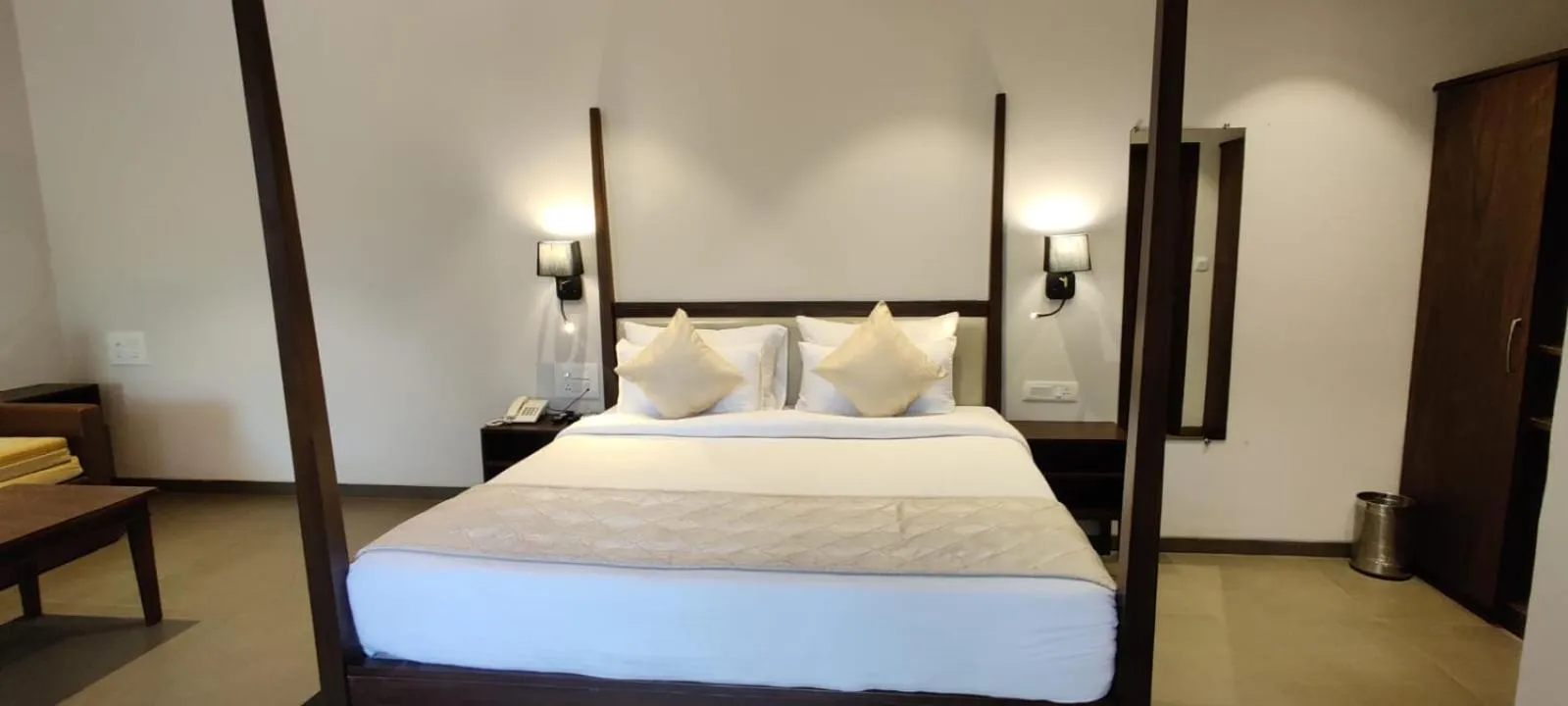 Bed in R R Heritage Resort Pure Vegetarian