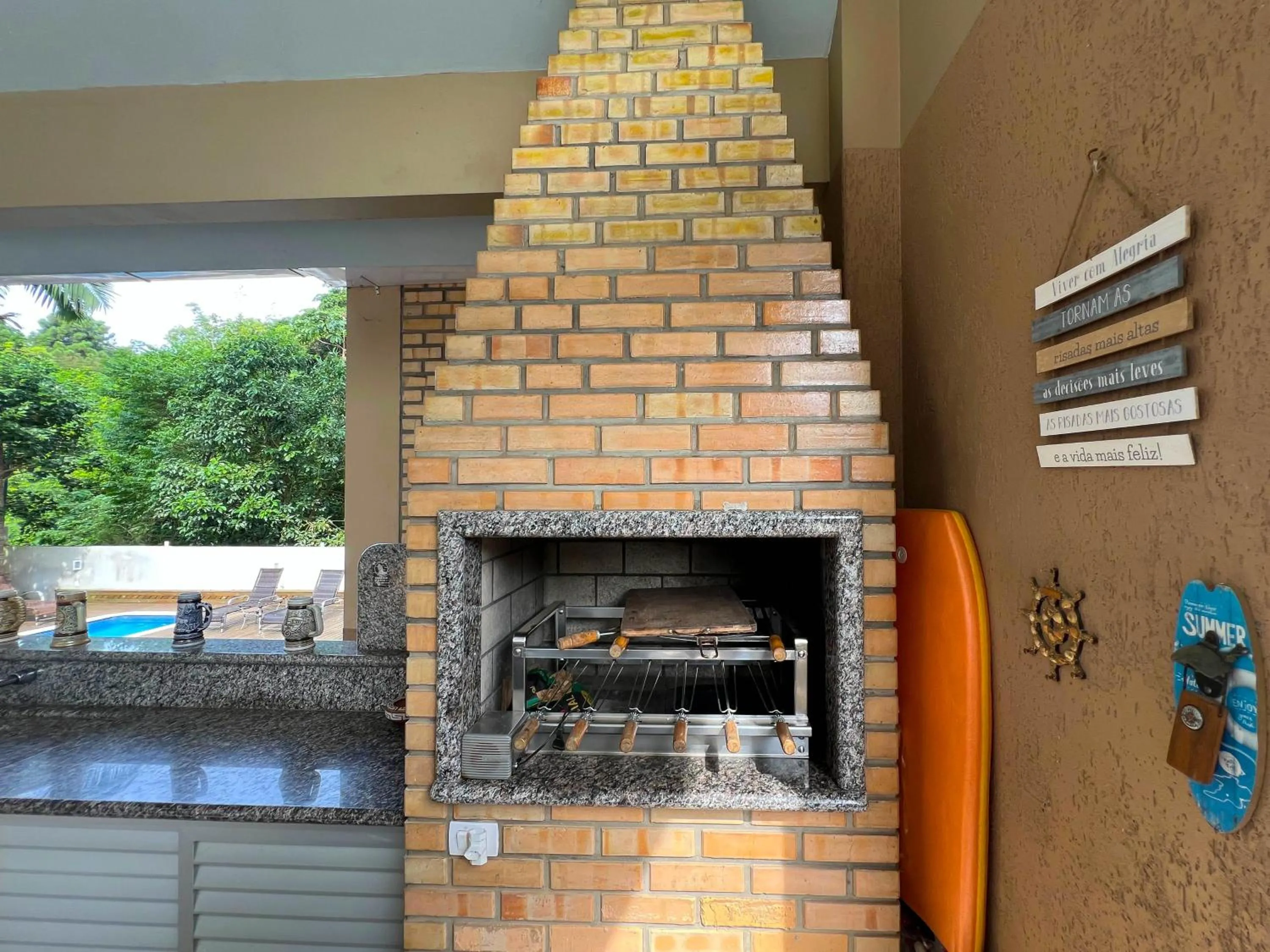 BBQ facilities in Pousada Altas Natureza