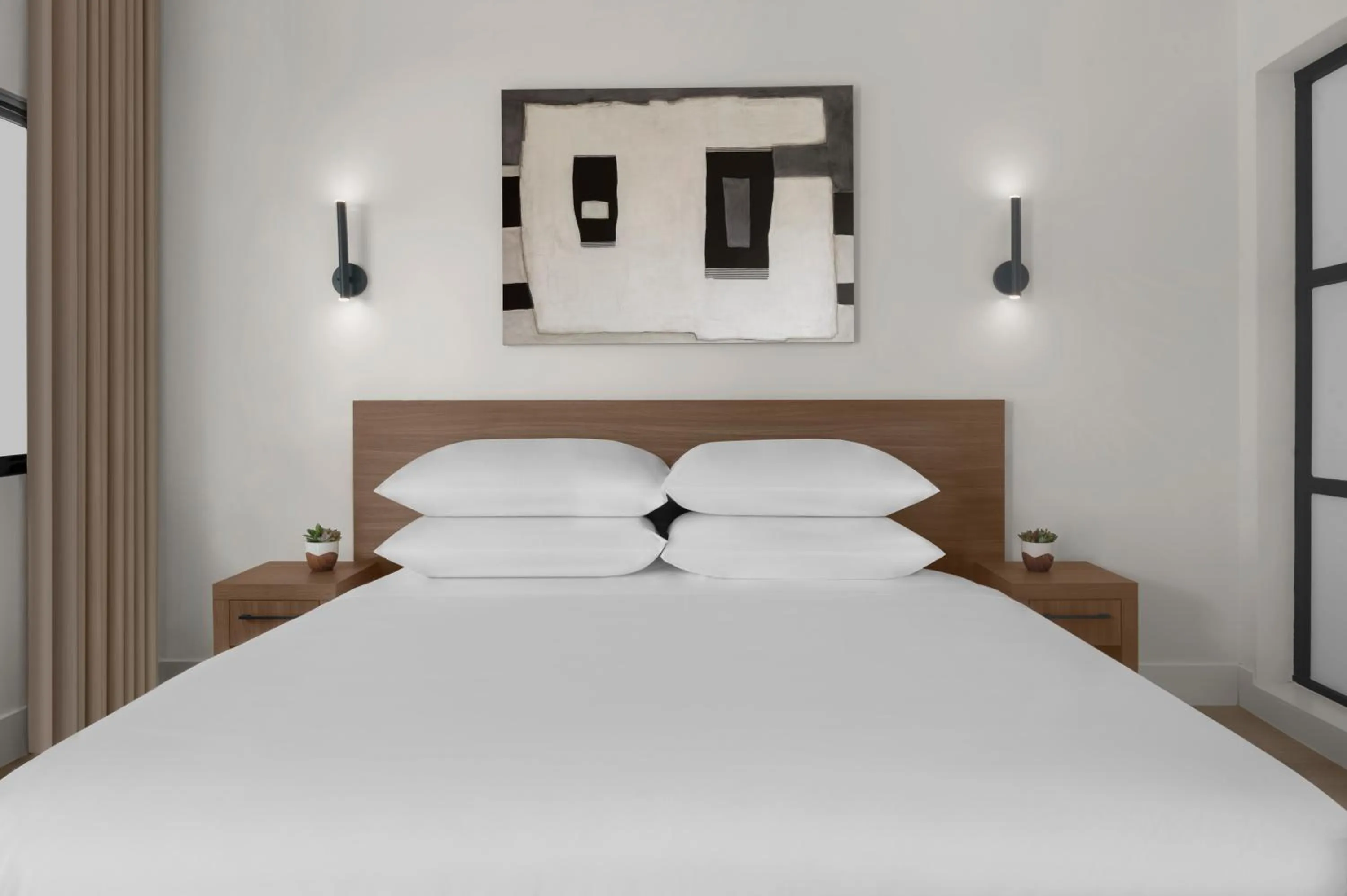 Bedroom, Bed in The Lum Hotel Los Angeles Stadium District