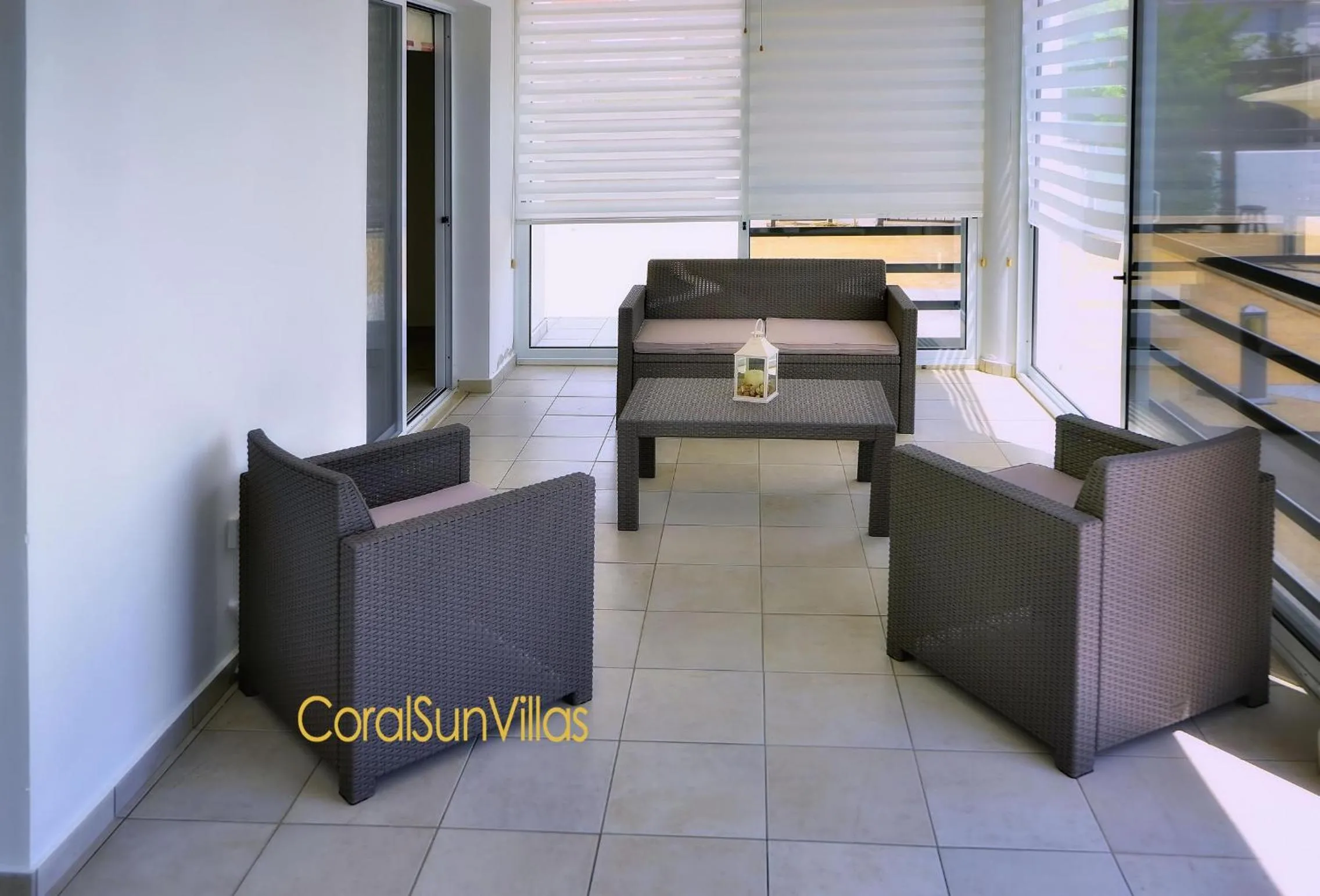 Balcony/Terrace in Villa 200m To The Coral Bay Strip, Large Pool