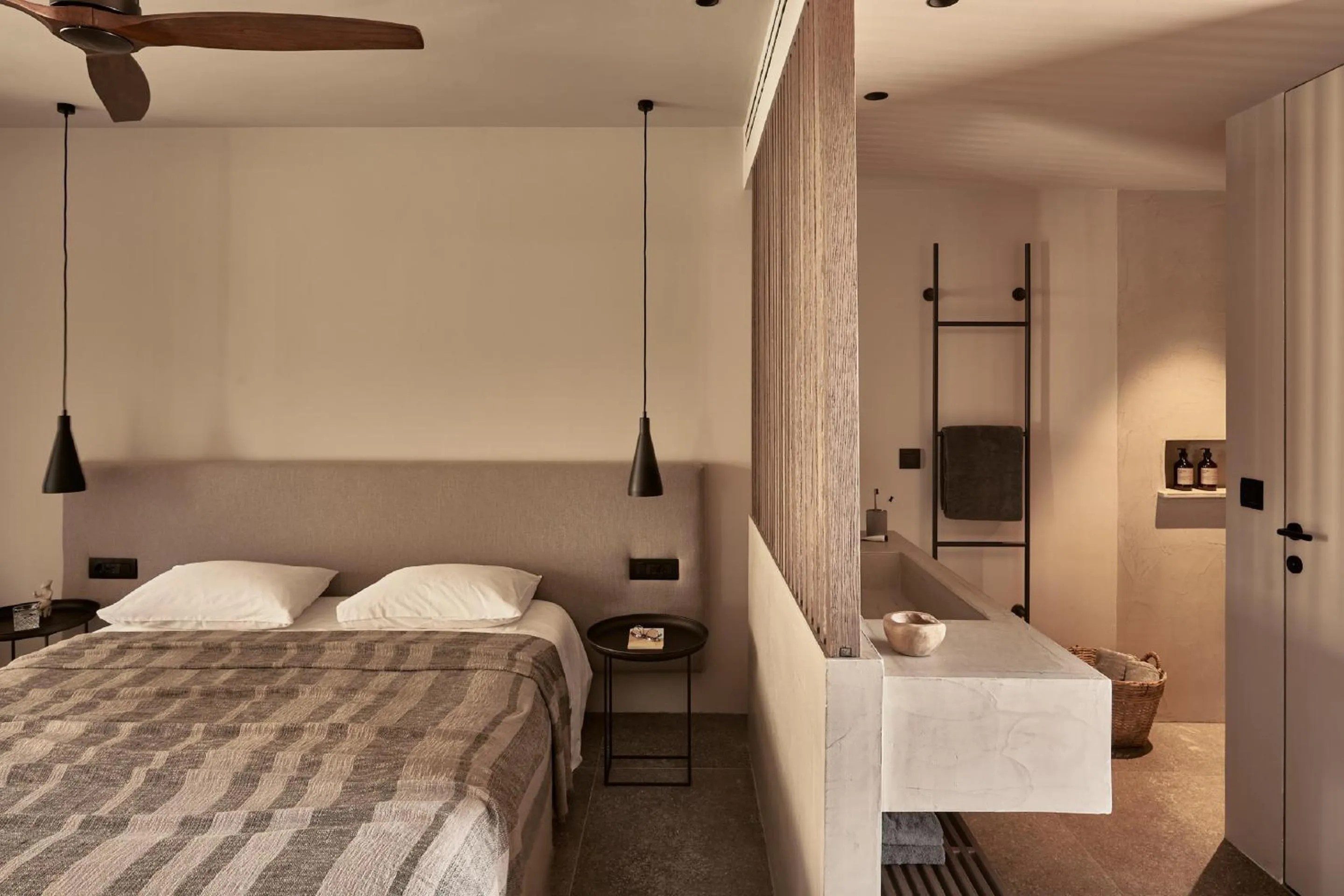 Bed in Theros All Suite Hotel - Adults Only