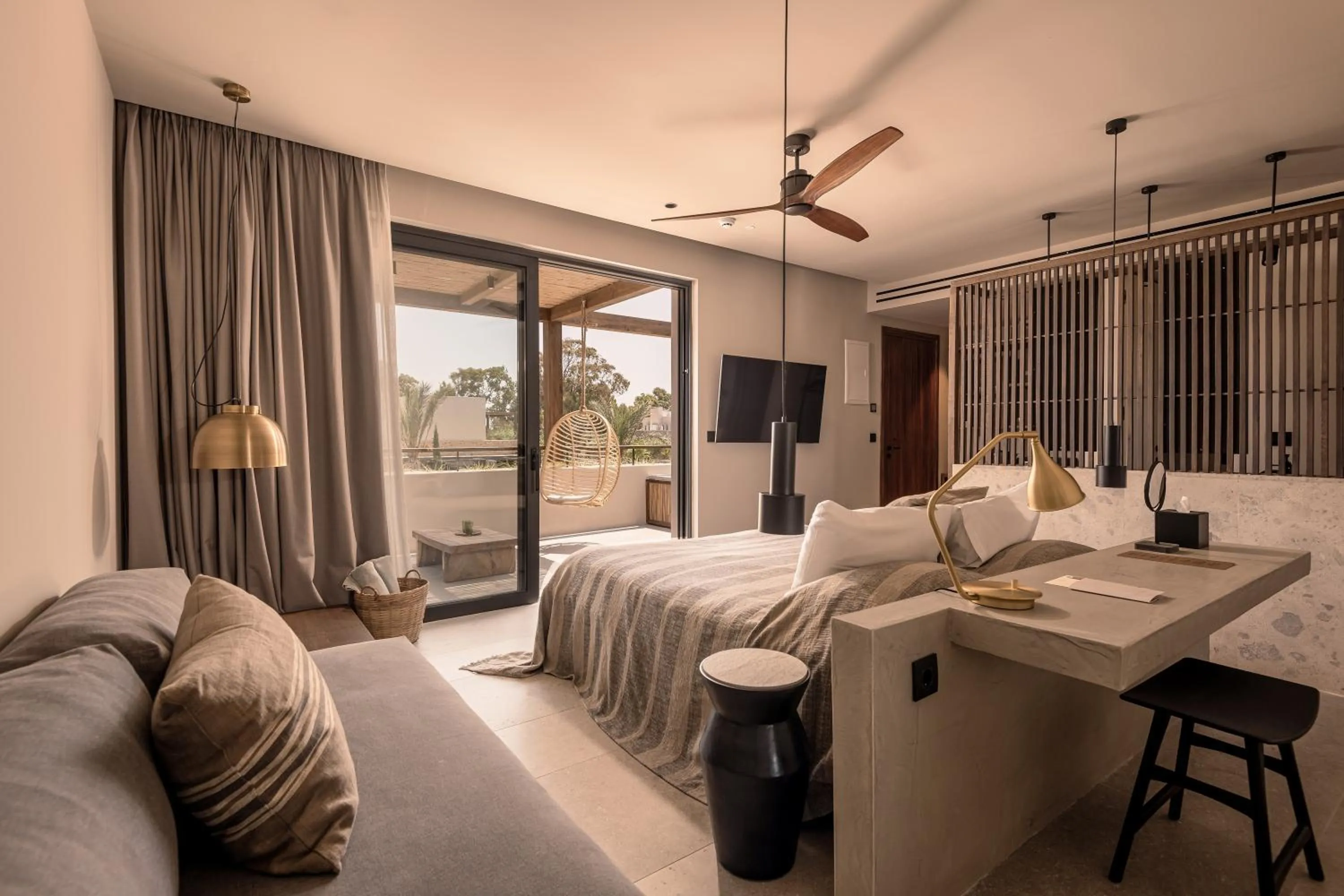 Bed in Theros All Suite Hotel - Adults Only