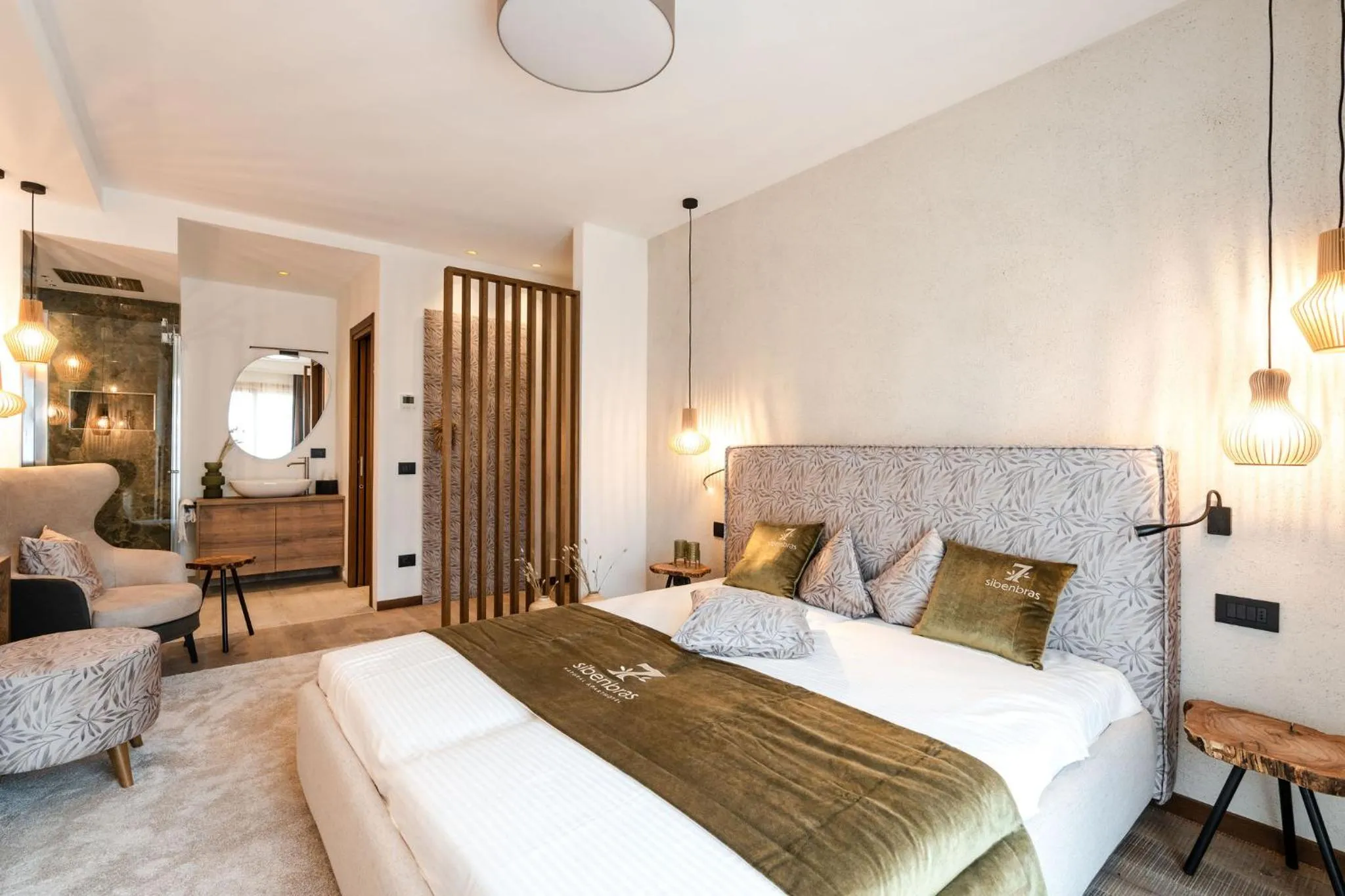 Bed in Sibenbras Natural Aparthotel