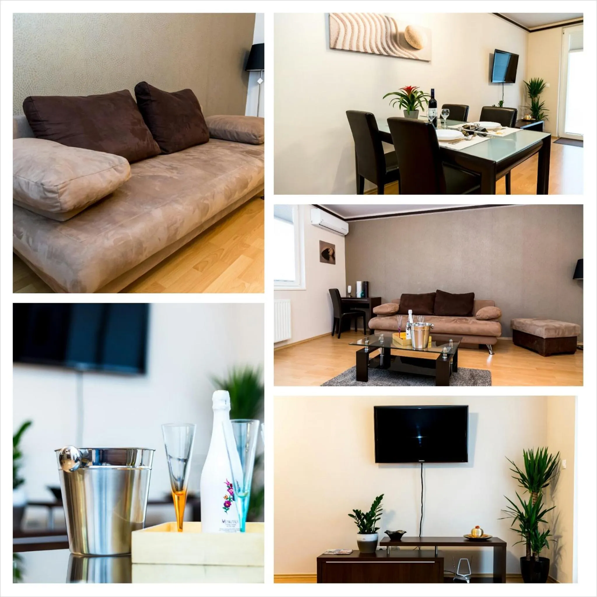 Living room in Arpad Bridge Apartments