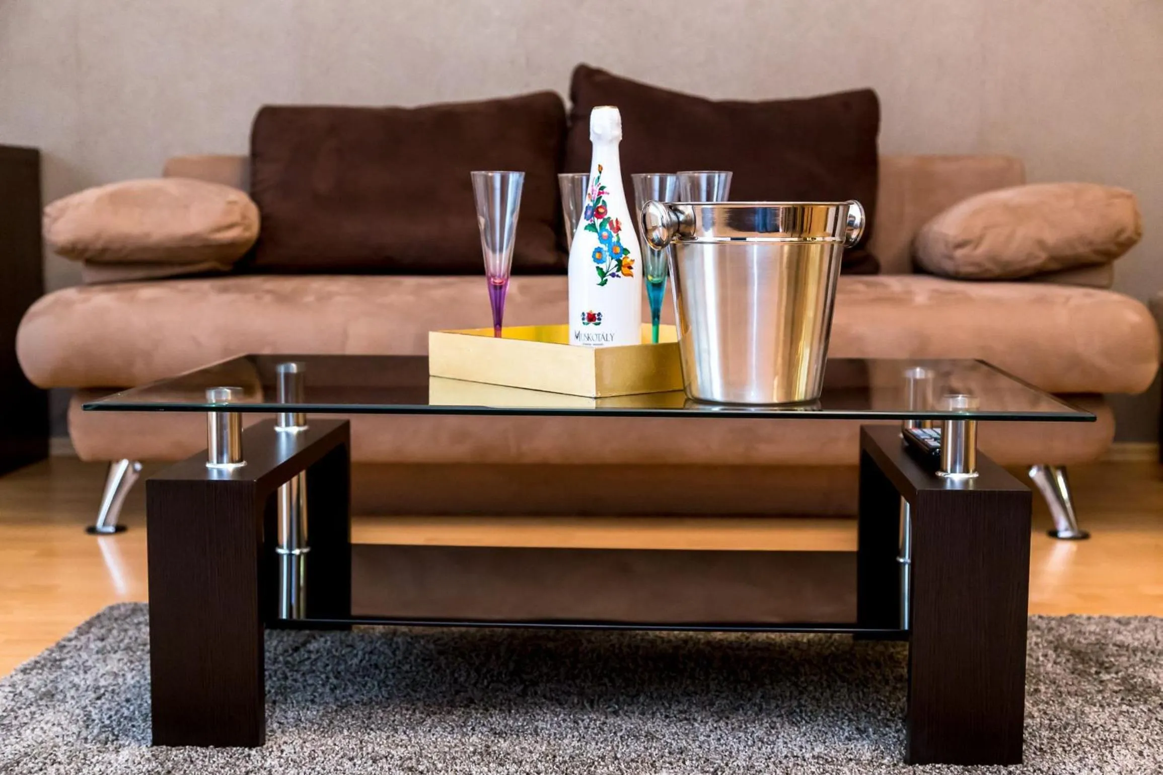 Living room in Arpad Bridge Apartments