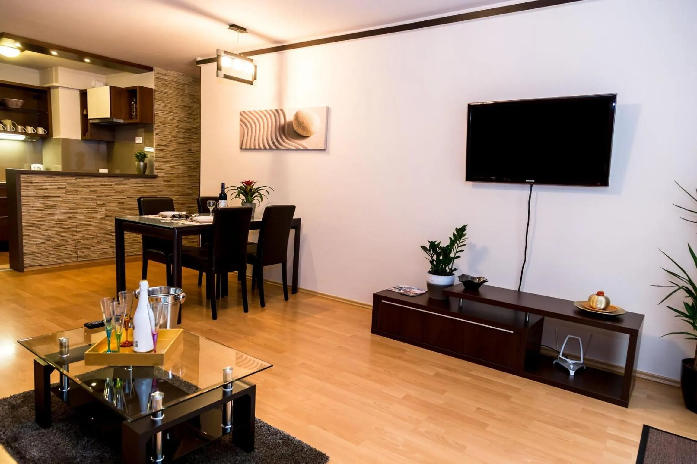 Living room in Arpad Bridge Apartments