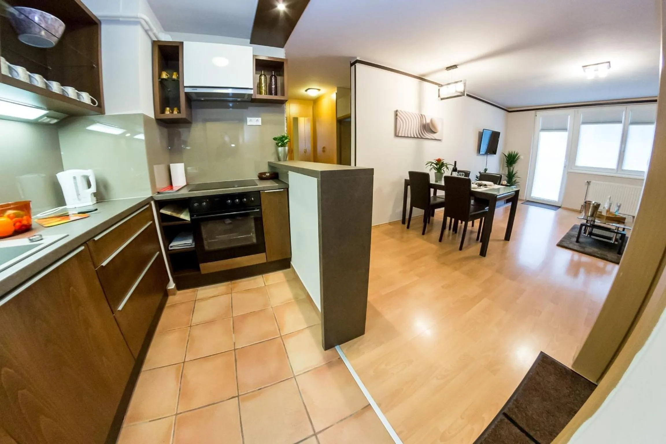 Kitchen or kitchenette in Arpad Bridge Apartments