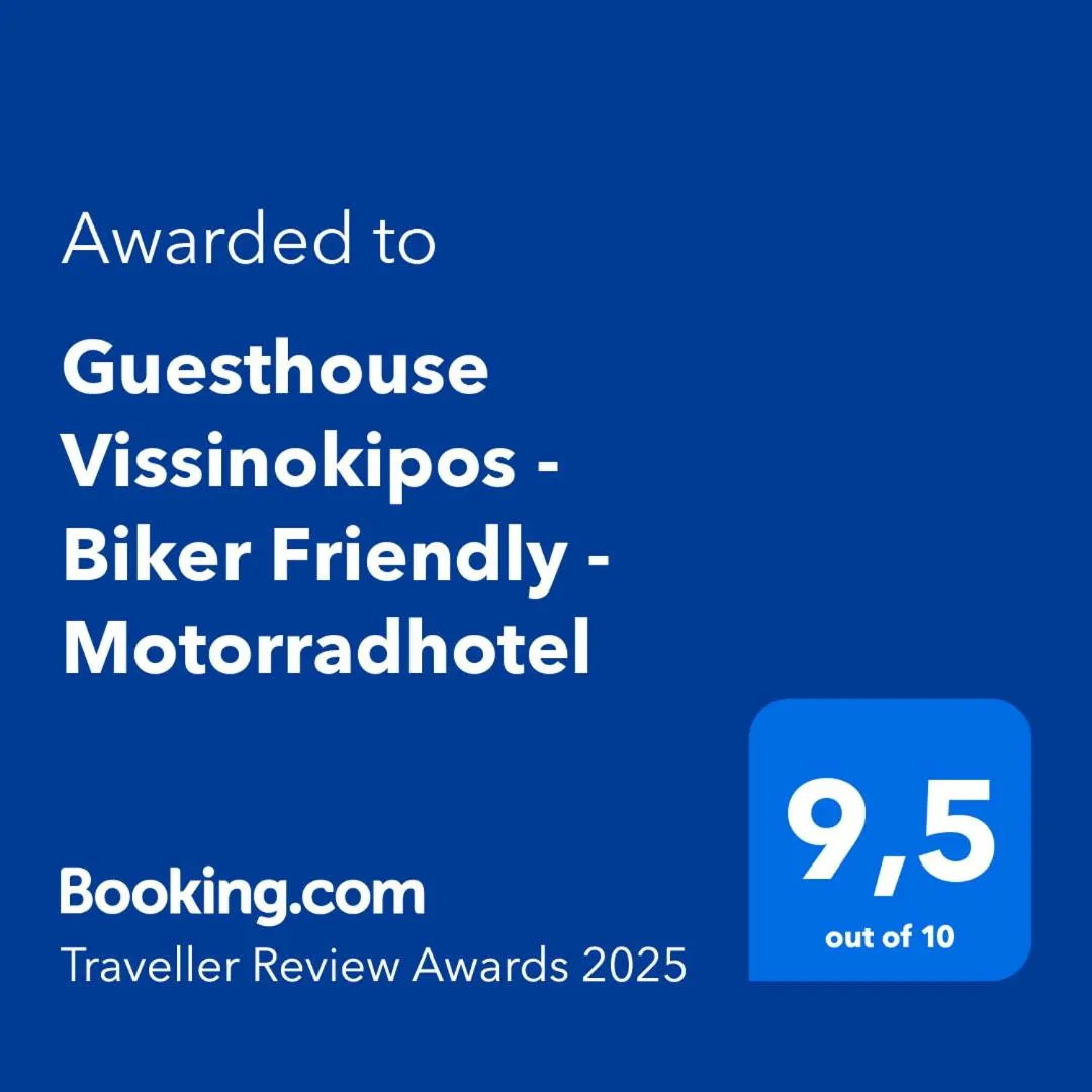 Certificate/Award in Guesthouse Vissinokipos - Biker Friendly - Motorradhotel