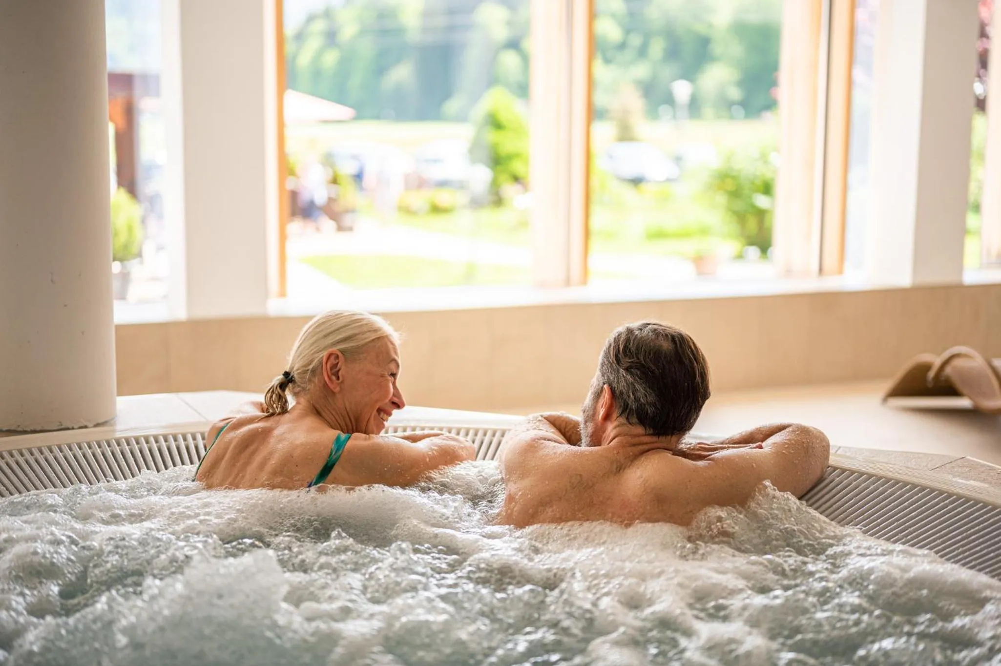 Hot Tub in Wohlfühlhotel Frohsinn