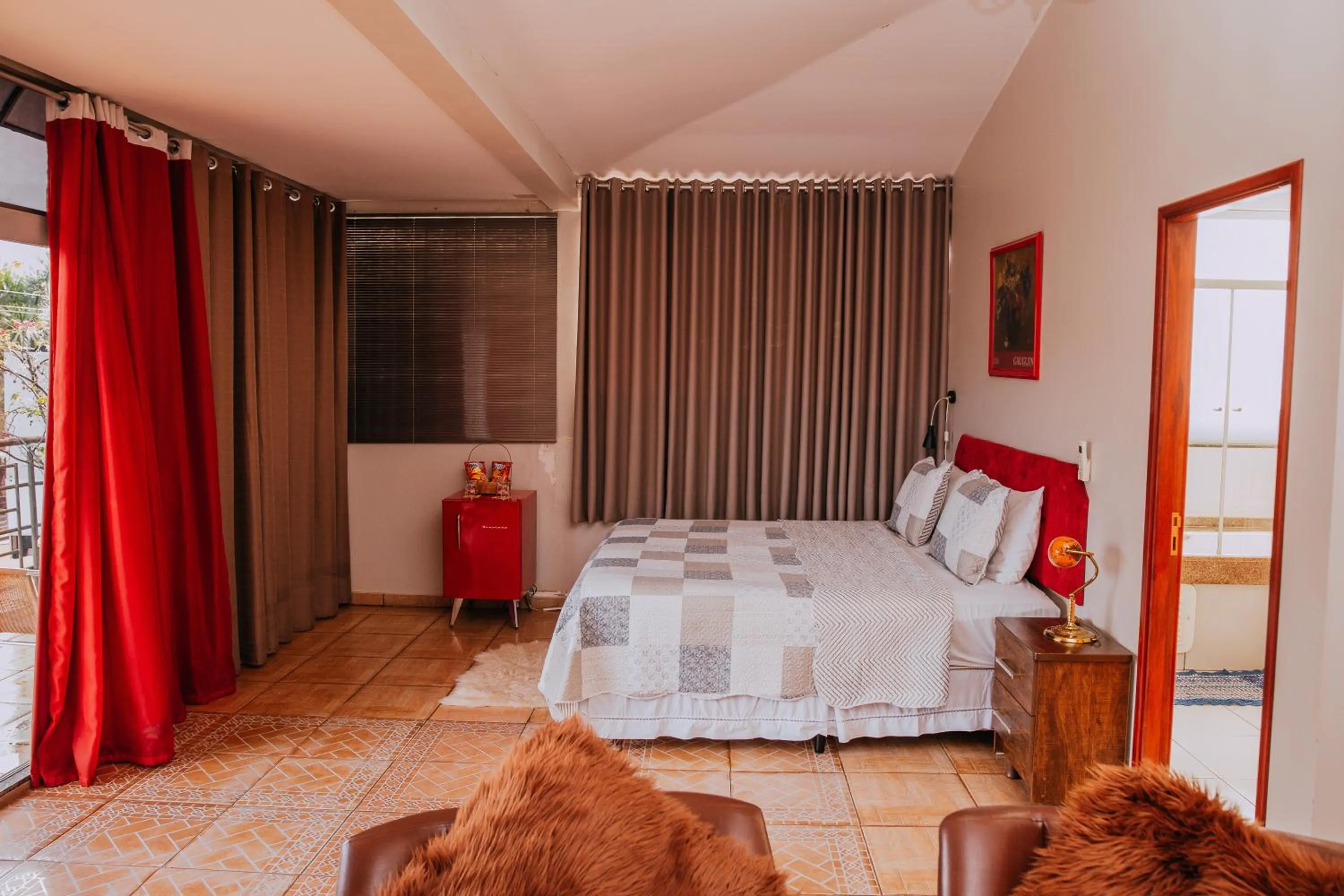 View (from property/room), Bed in Pousada Beira Rio