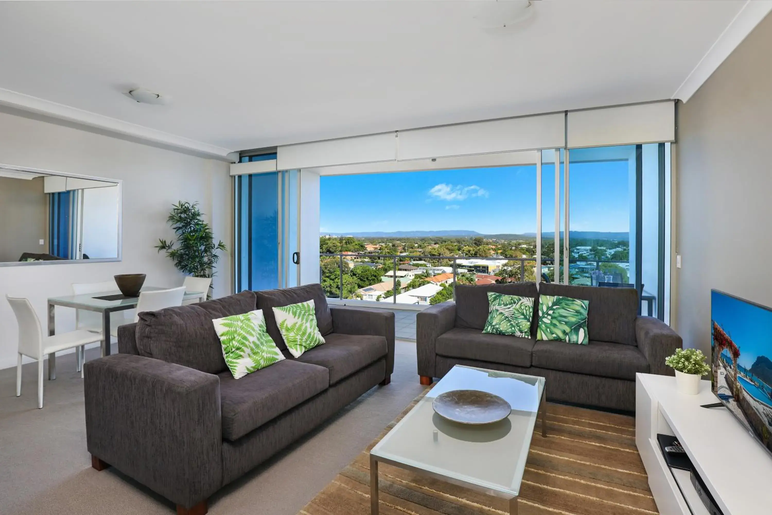 Living room in Silvershore Apartments on the Broadwater Living room in Silvershore Apartments on the Broadwater