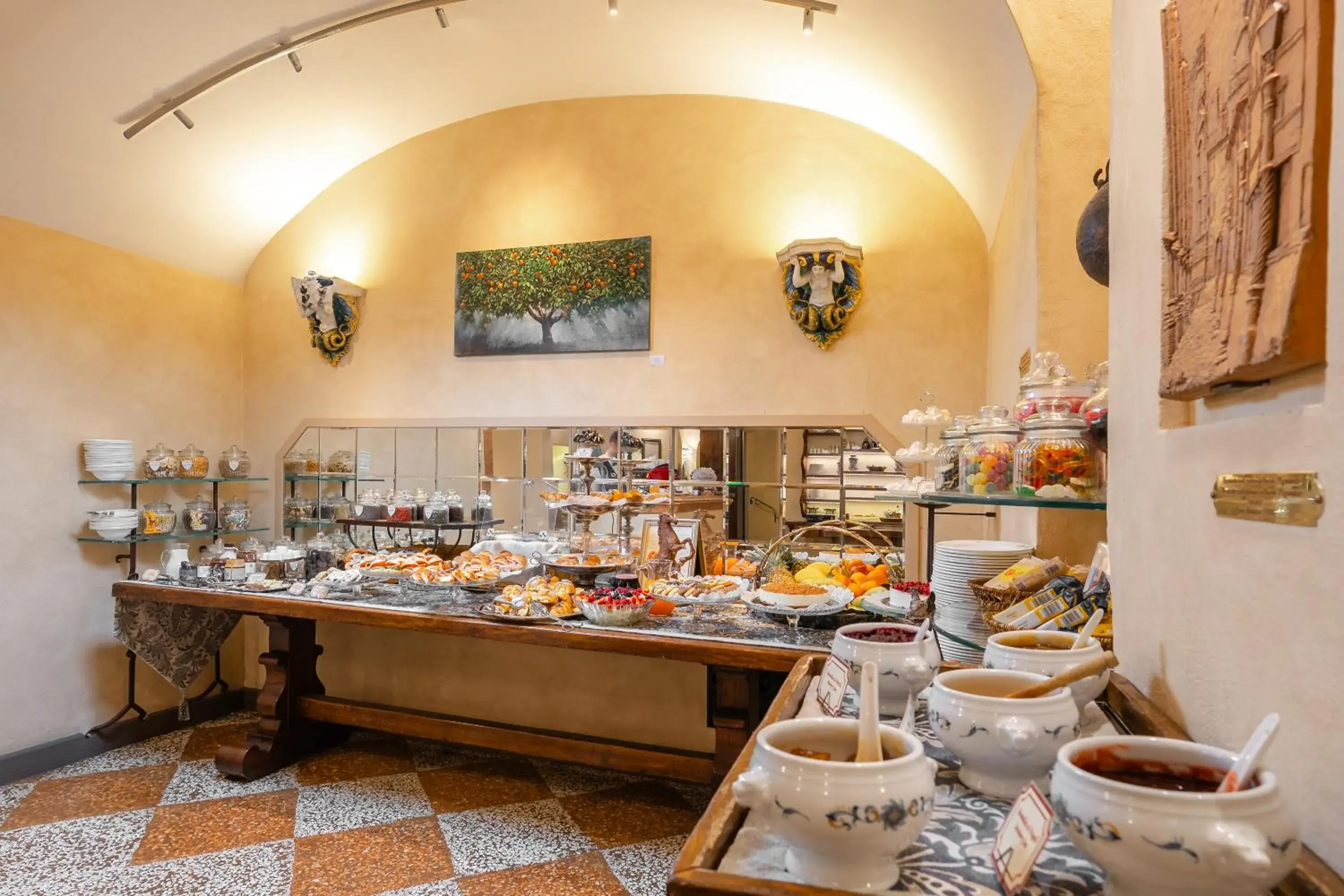 Buffet breakfast in Art Hotel Commercianti Buffet breakfast in Art Hotel Commercianti