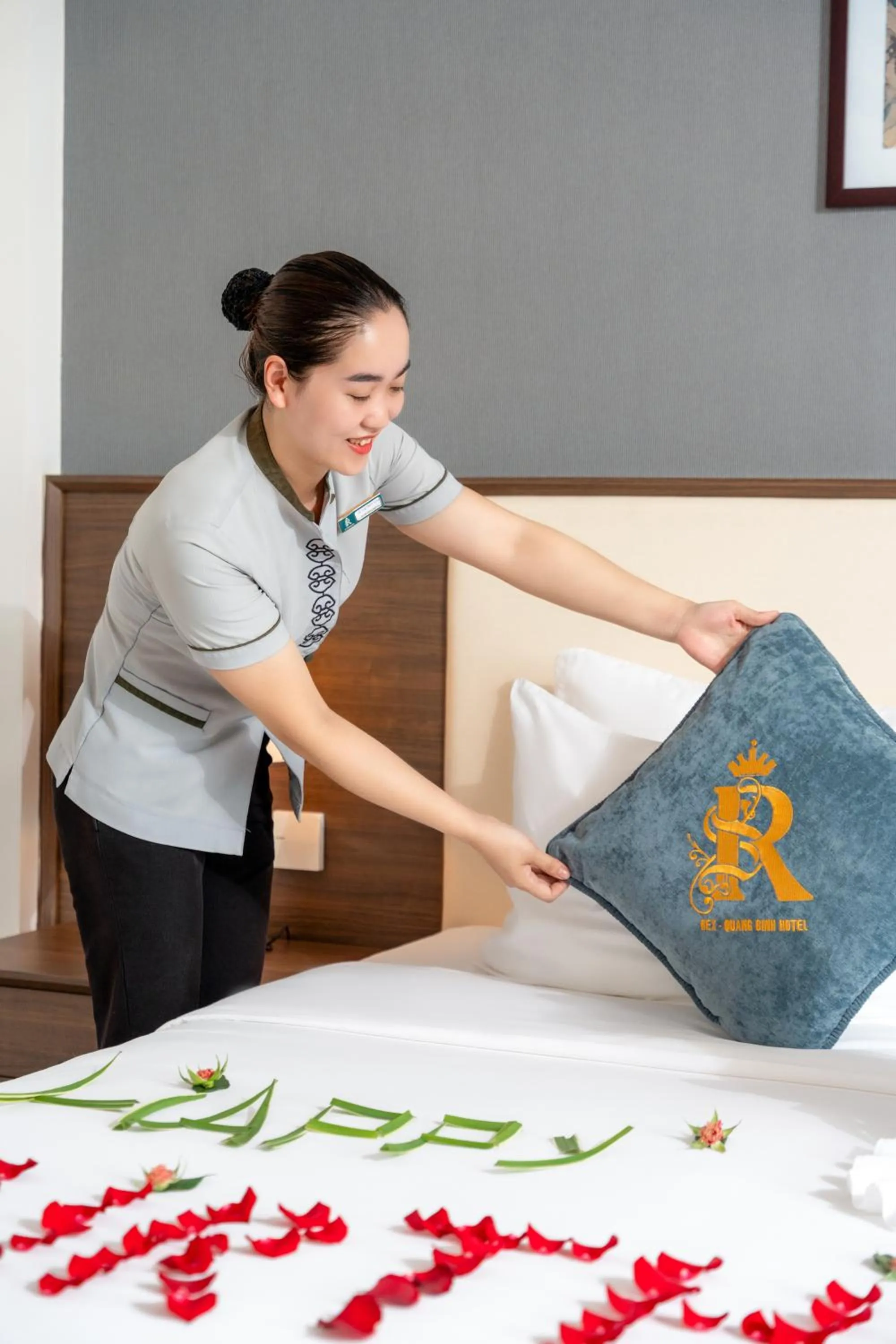 Bed in Rex Quang Binh Hotel