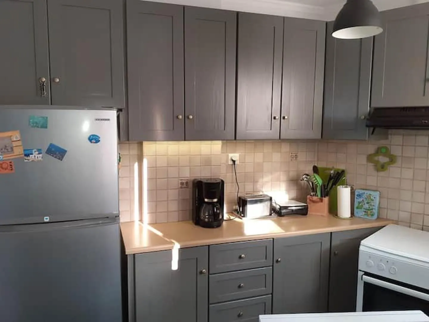 Coffee/tea facilities in Breezy summer maisonette with exciting view!