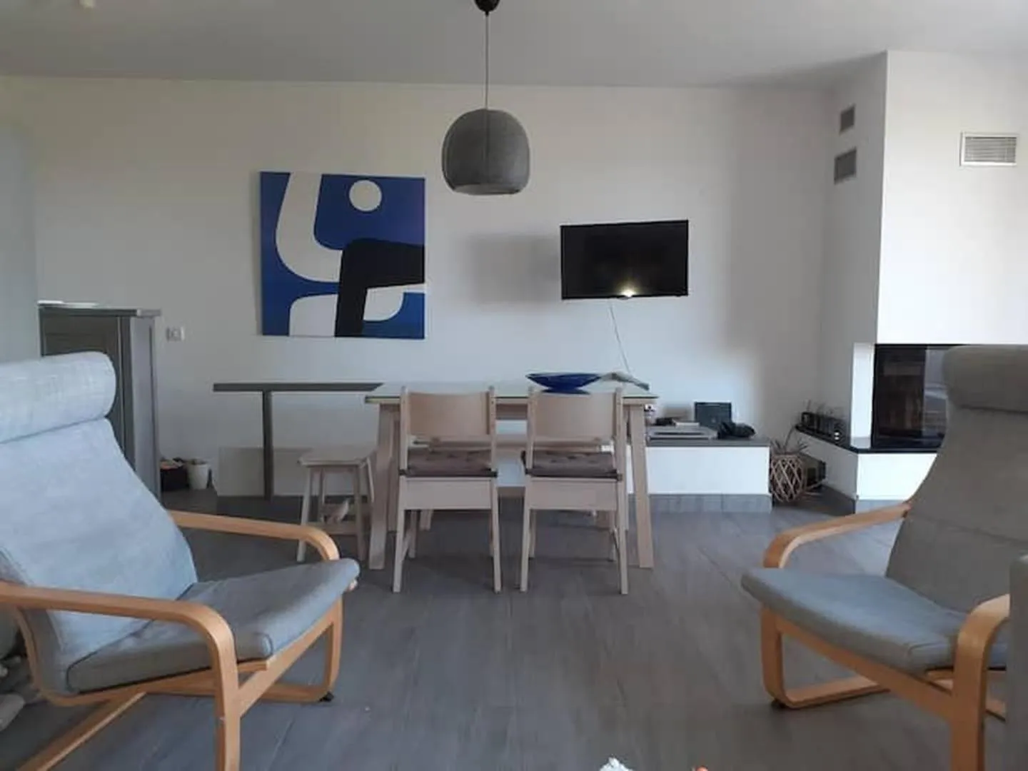 Living room in Breezy summer maisonette with exciting view!