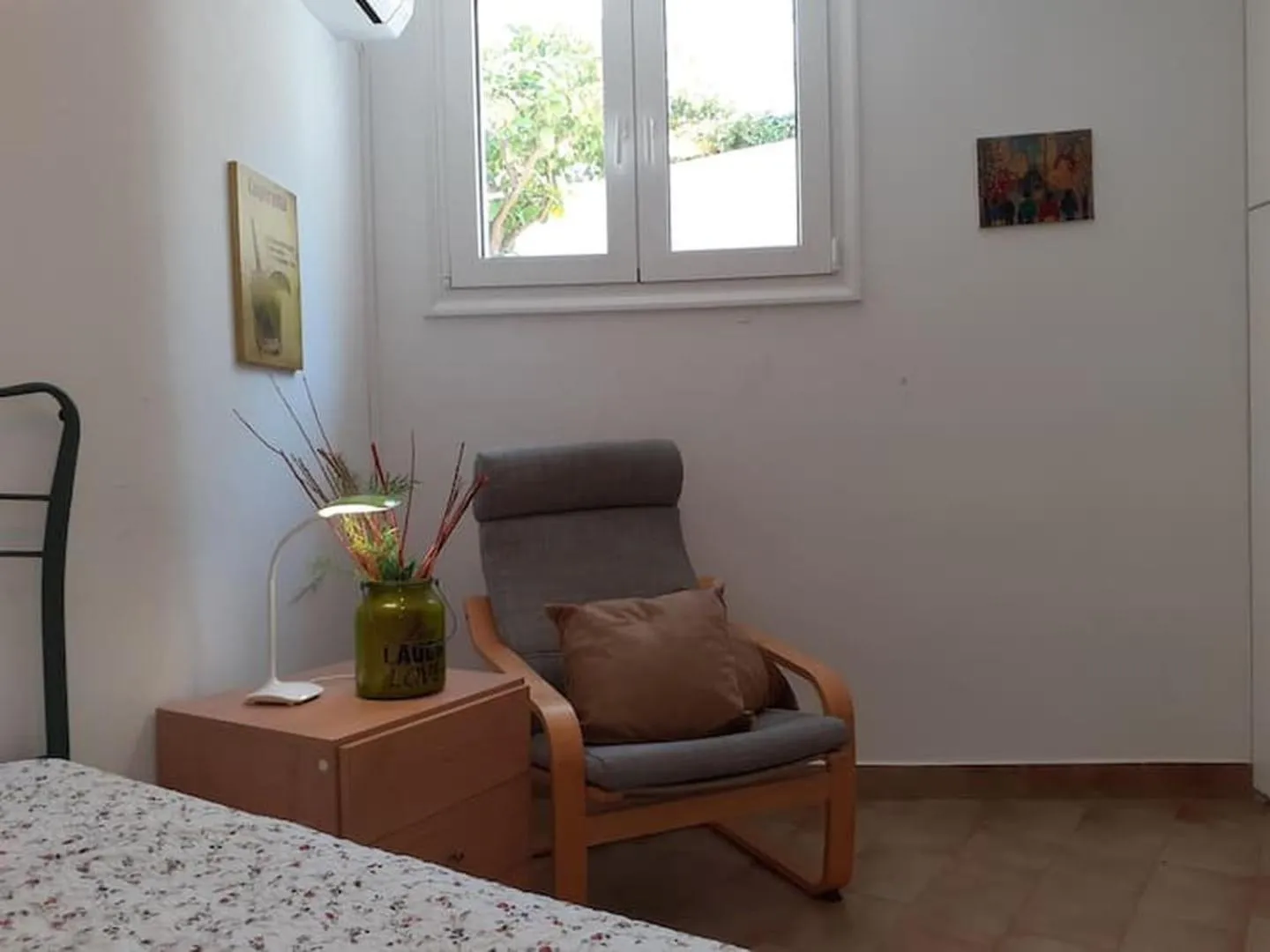 Bedroom in Breezy summer maisonette with exciting view!