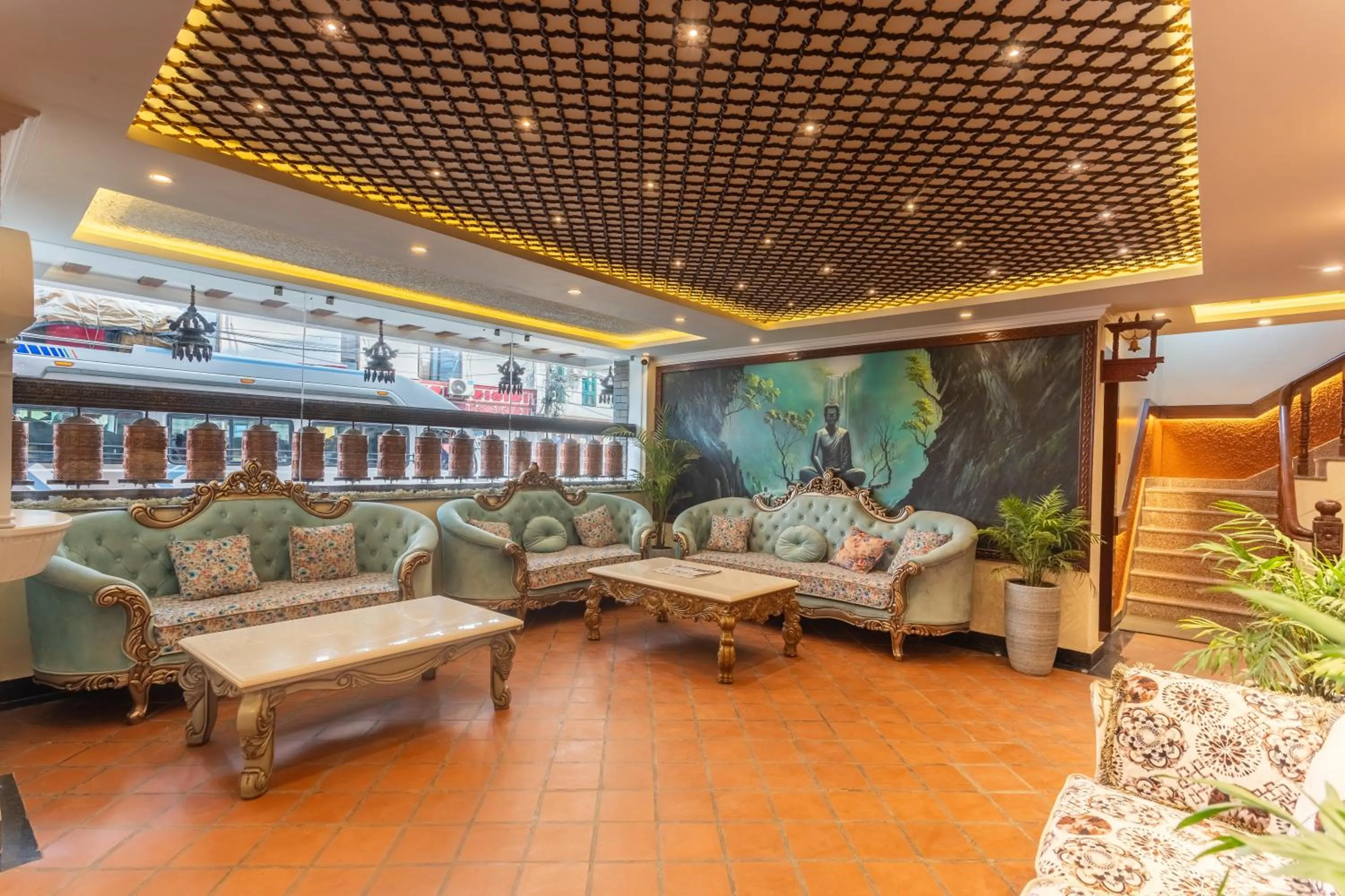 Seating area in Amarawati Boutique Hotel