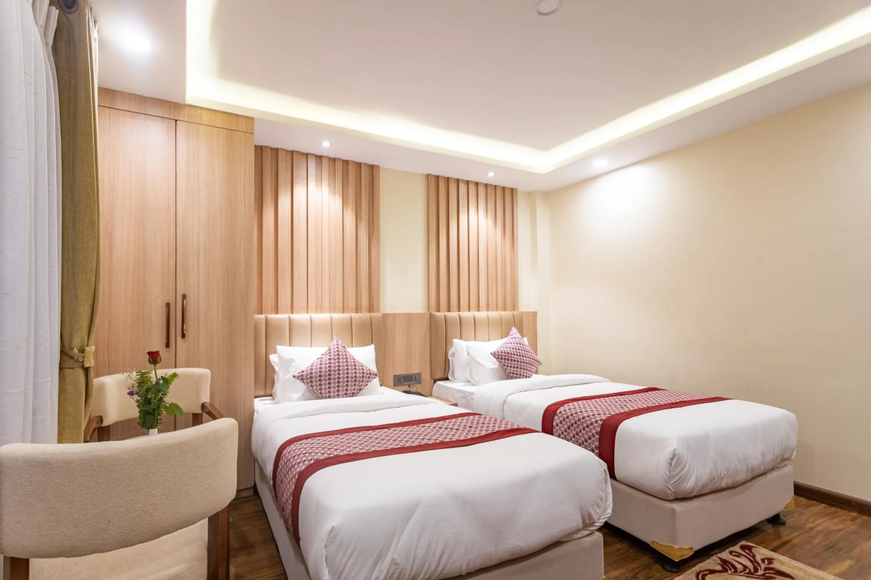 Bed in Amarawati Boutique Hotel