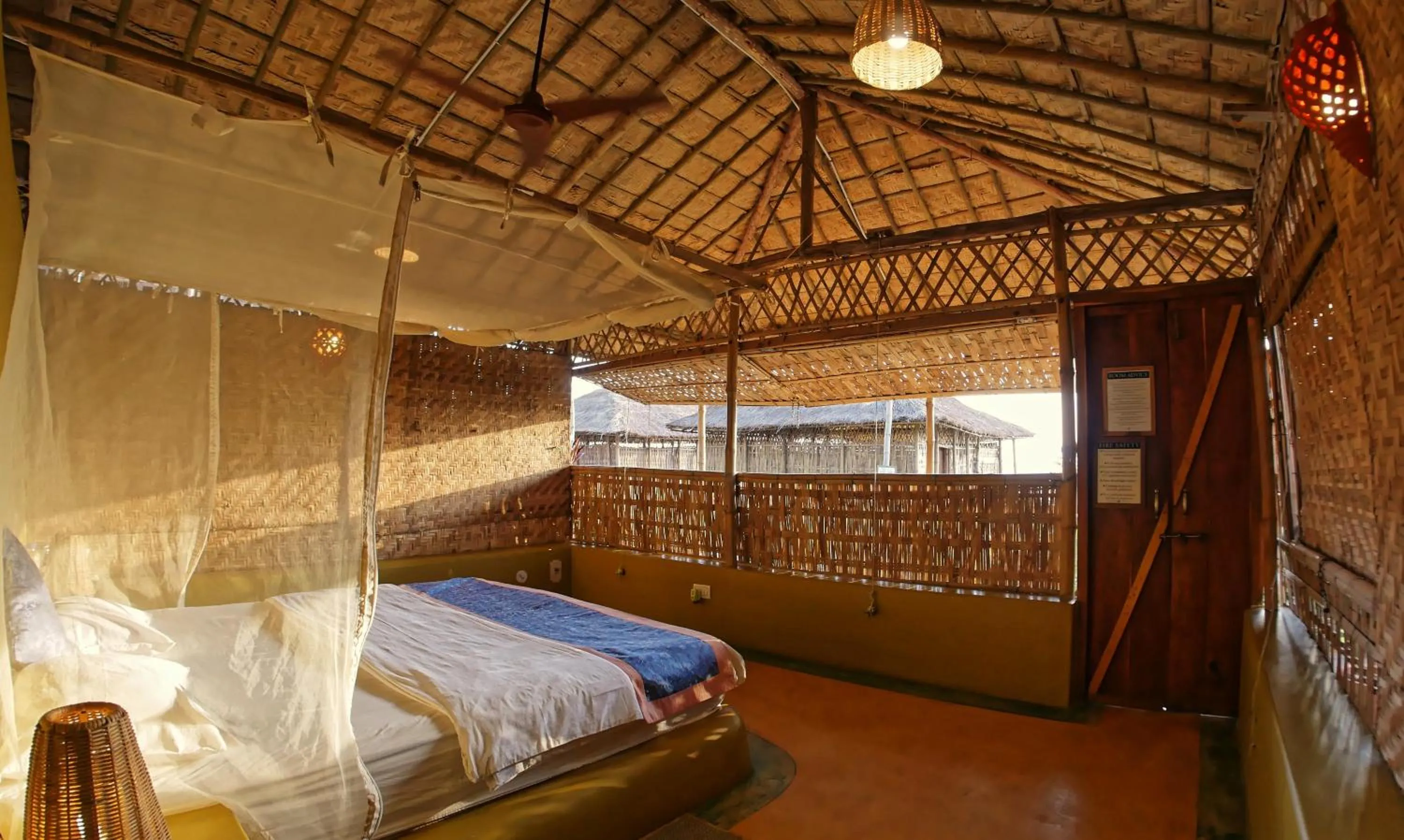 Balcony/Terrace, Bed in Beach Street Eco Resort - Mandrem