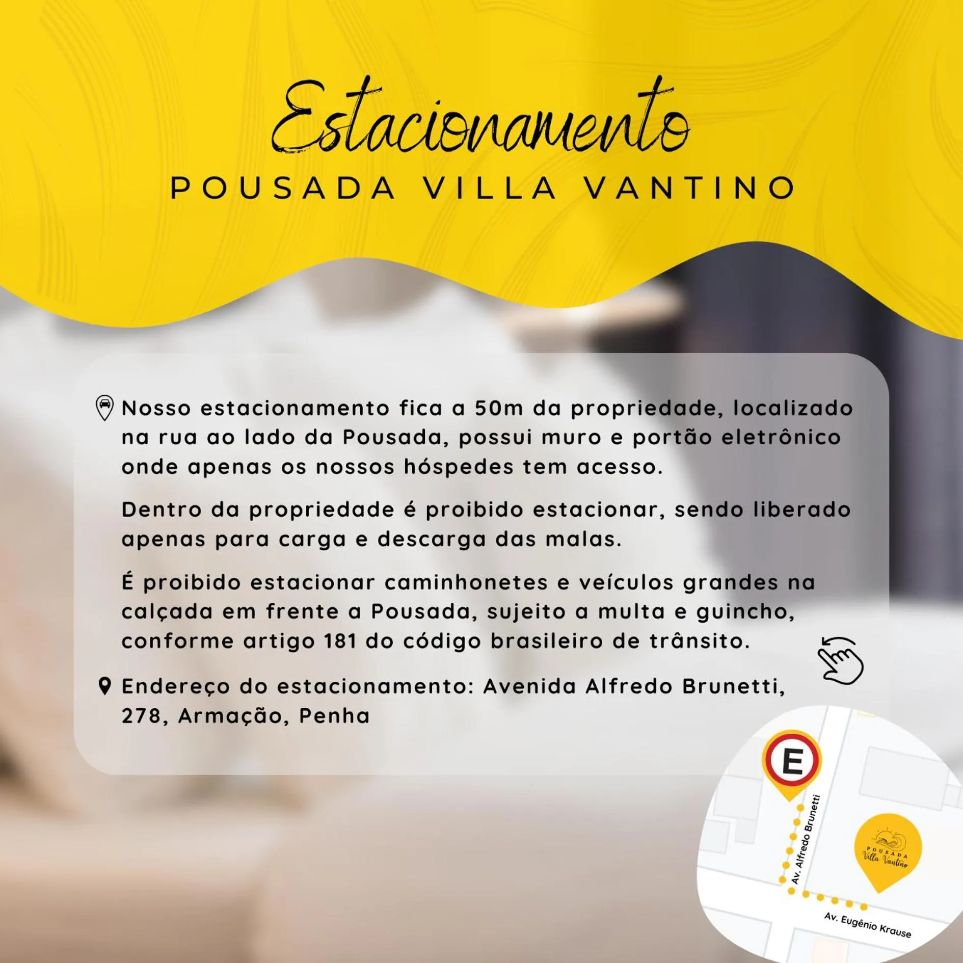 Parking in Pousada Villa Vantino