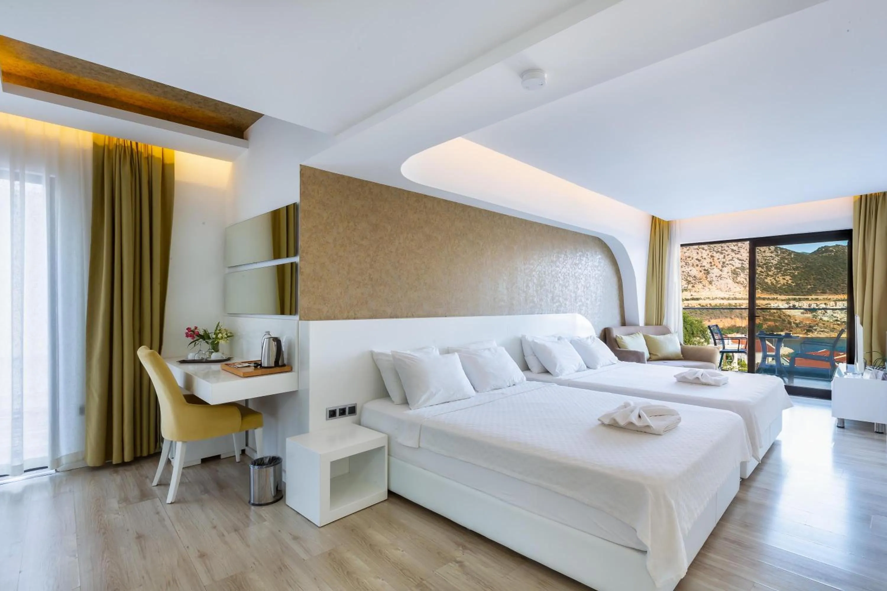 Bed in Rhapsody Hotel & Spa Kalkan