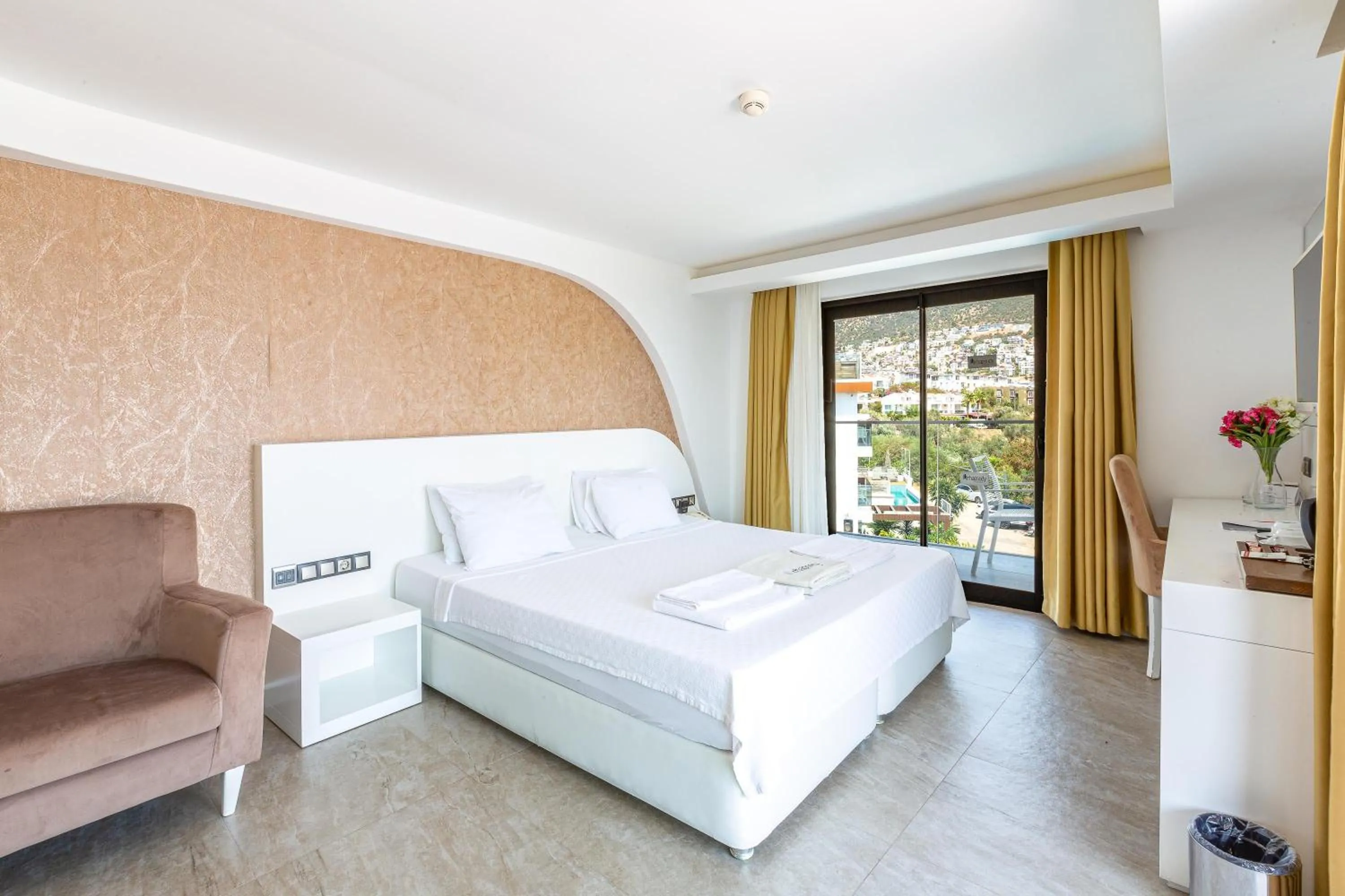 Bed in Rhapsody Hotel & Spa Kalkan